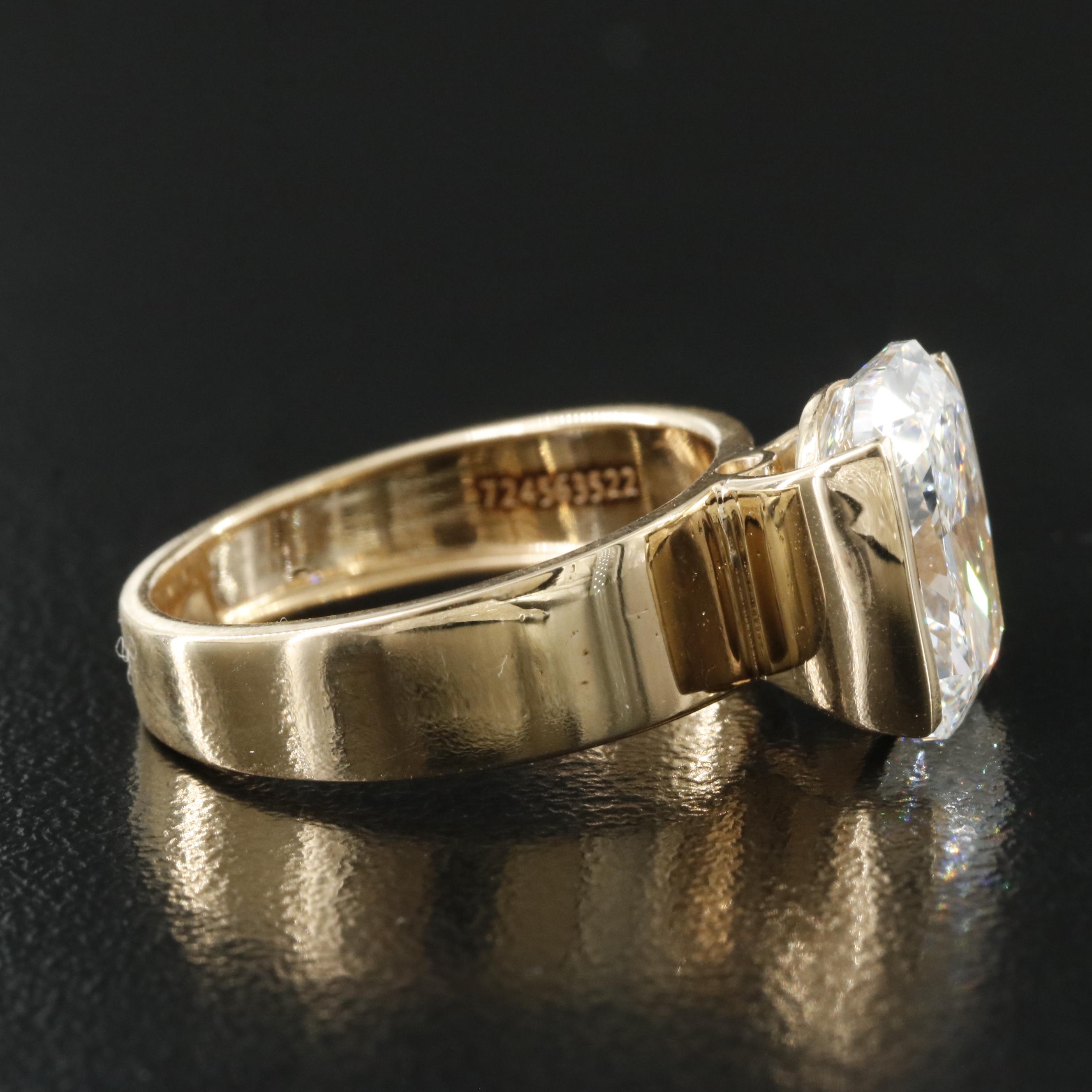 18K 4.12 CT Lab Grown Diamond Solitaire Ring with IGI Report