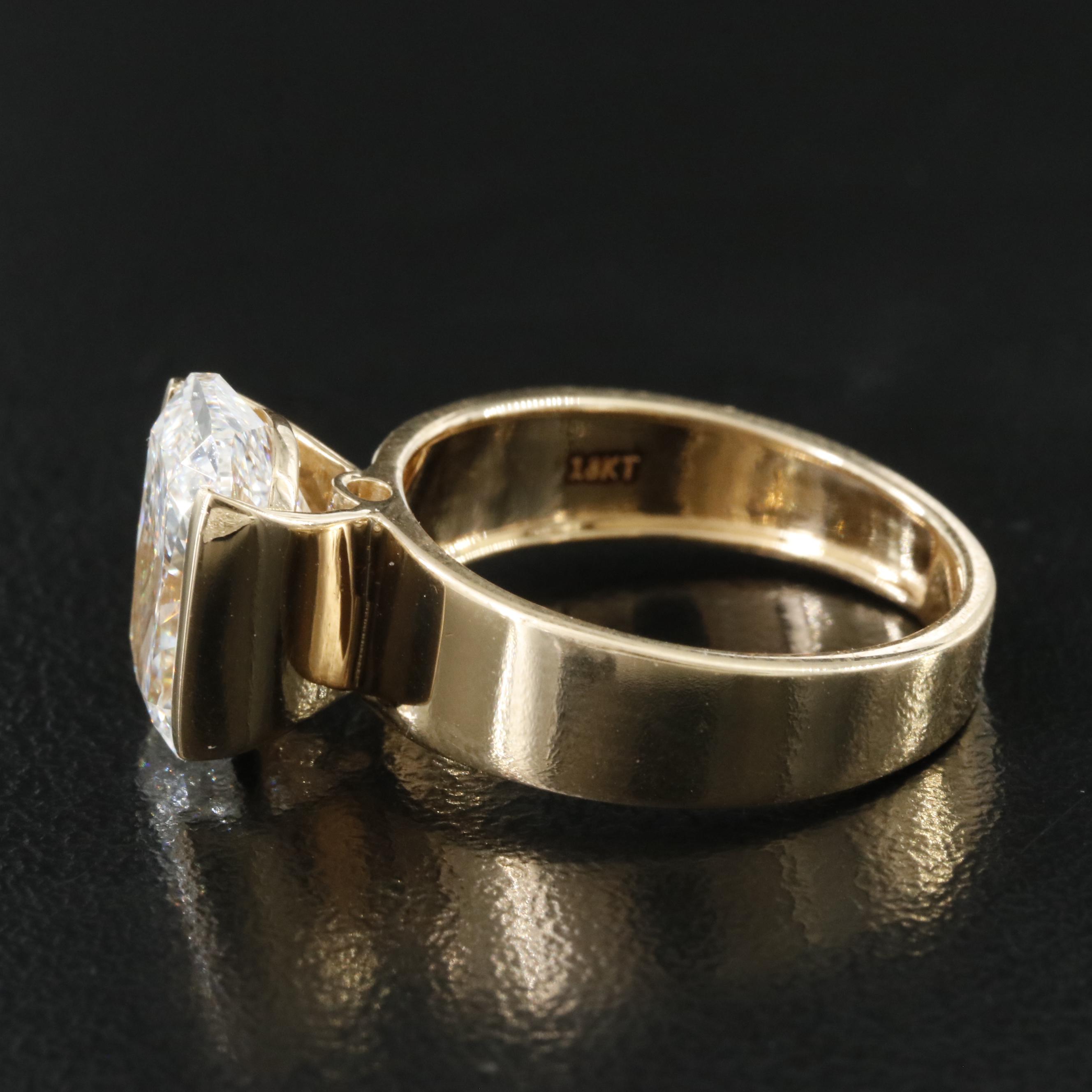 18K 4.12 CT Lab Grown Diamond Solitaire Ring with IGI Report