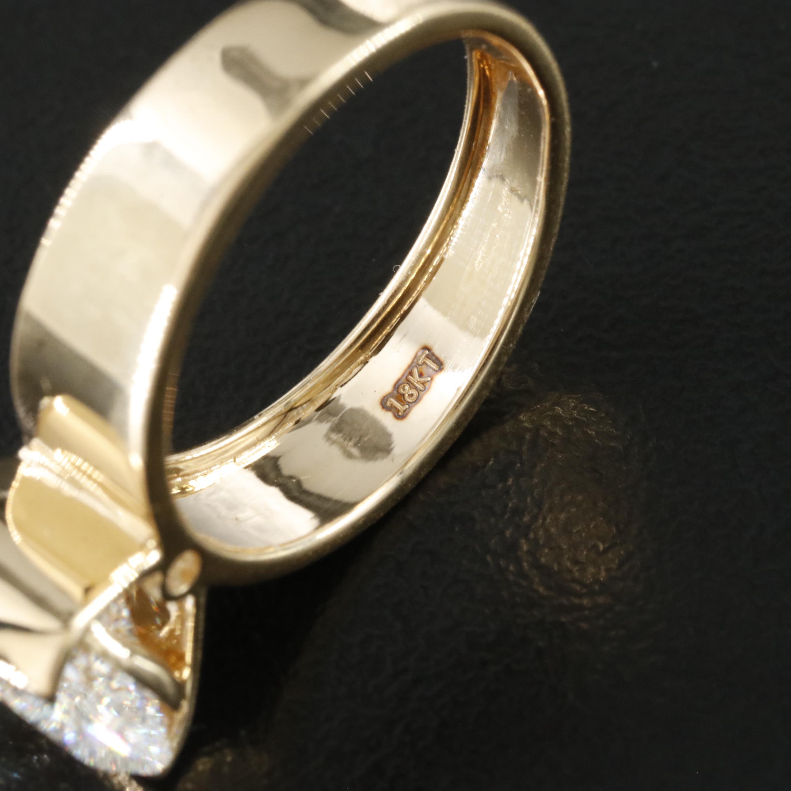 18K 4.12 CT Lab Grown Diamond Solitaire Ring with IGI Report