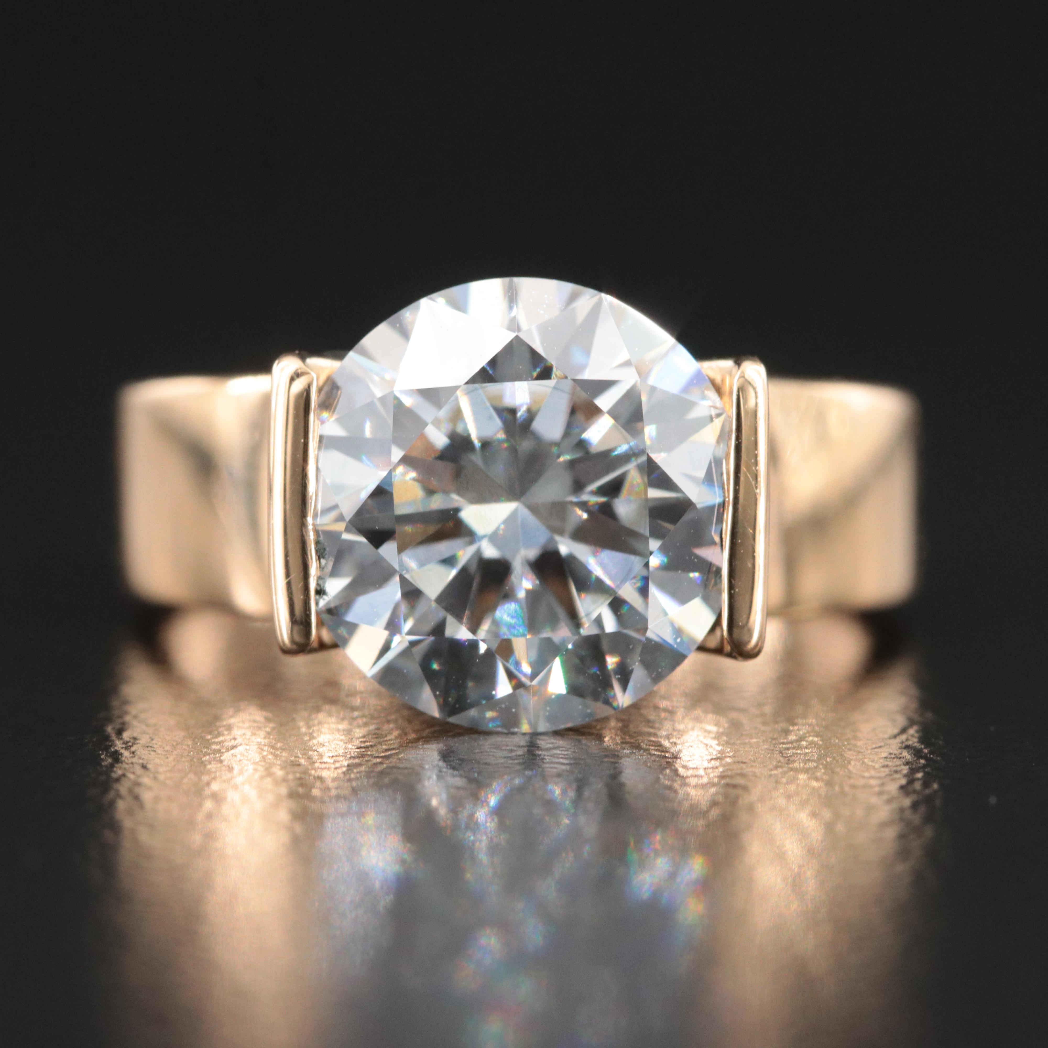 18K 4.03 CT Lab Grown Diamond Solitaire Ring with IGI Report