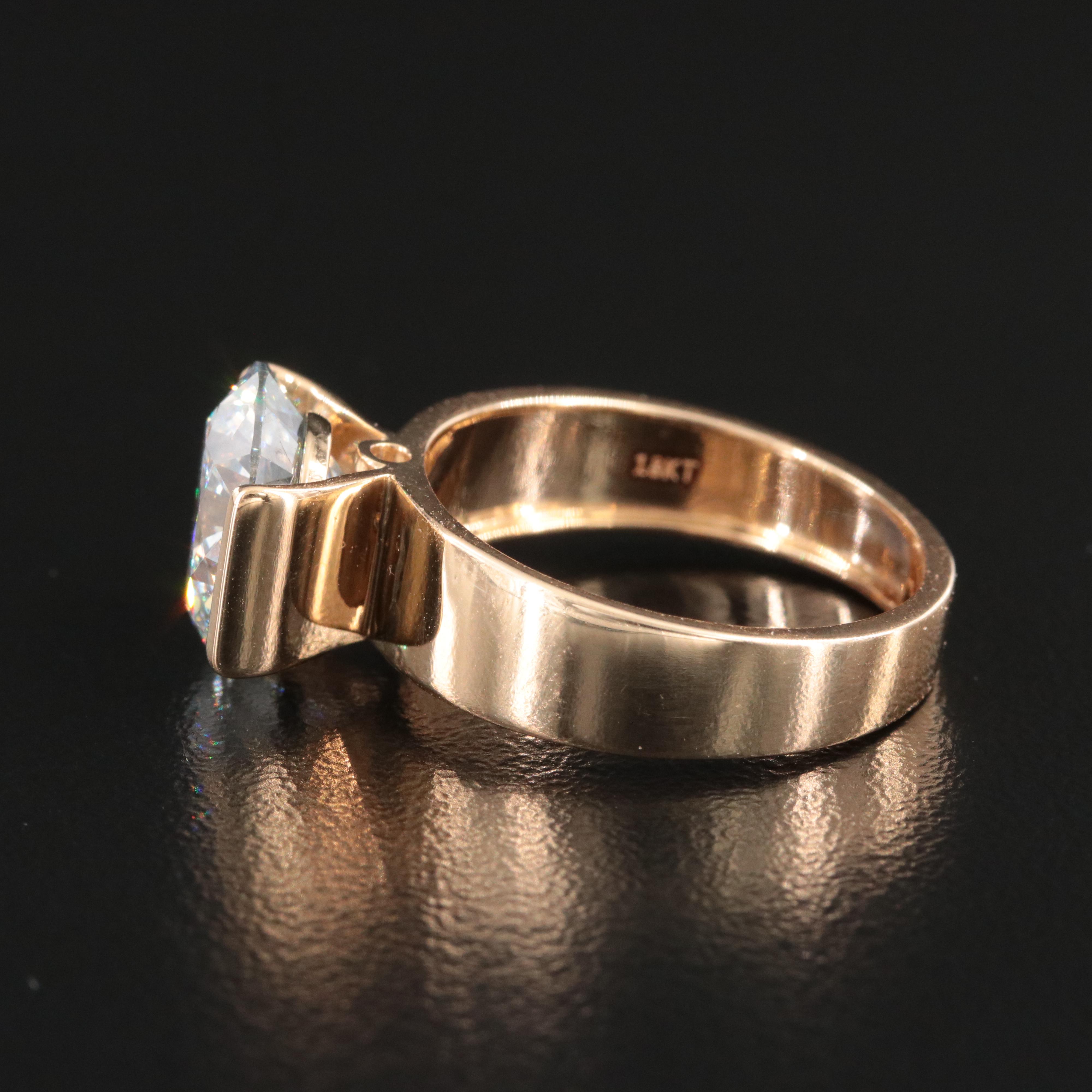 18K 4.03 CT Lab Grown Diamond Solitaire Ring with IGI Report