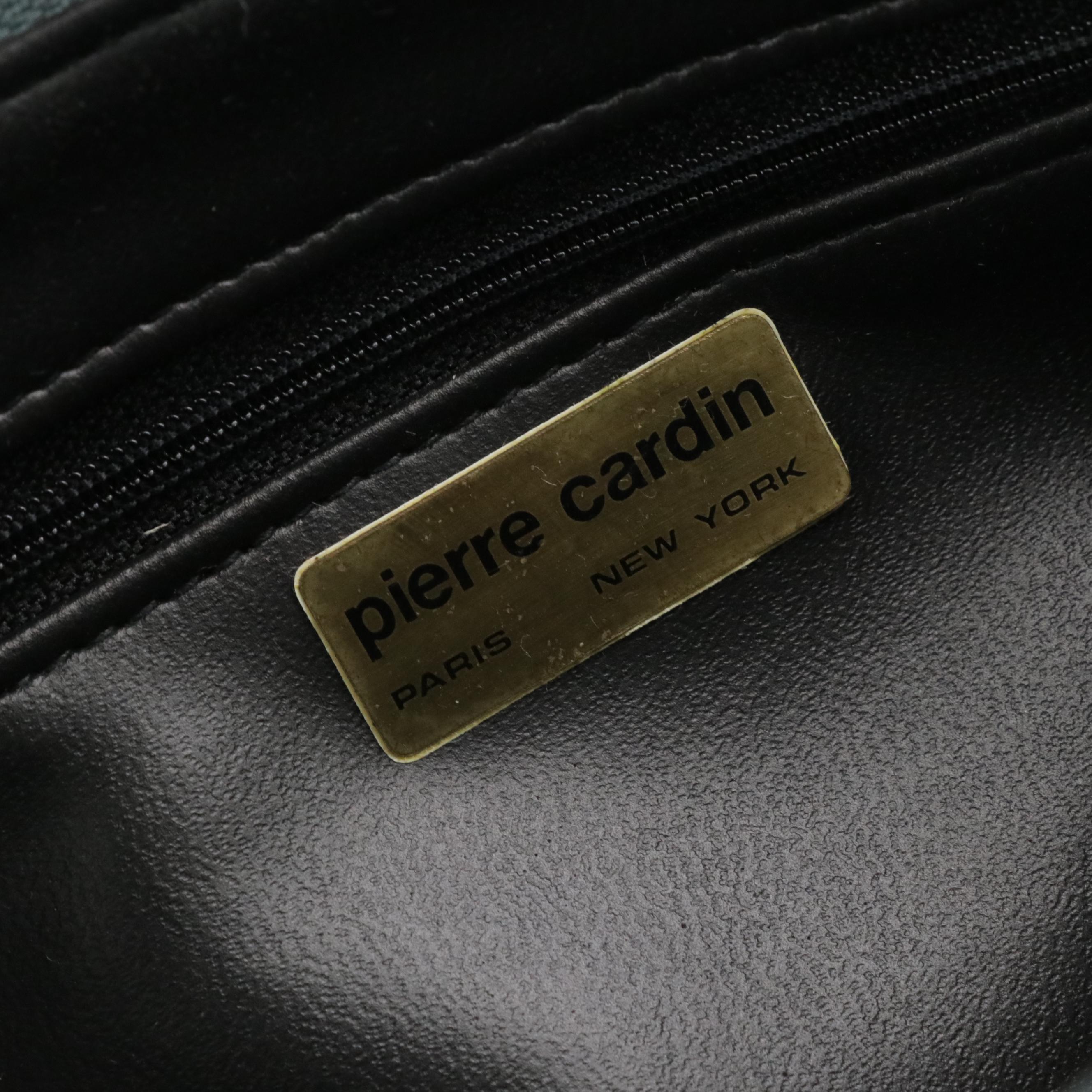 Pierre Cardin Jacquard and Leather Zip-Top Shoulder Bags in Black and Grey