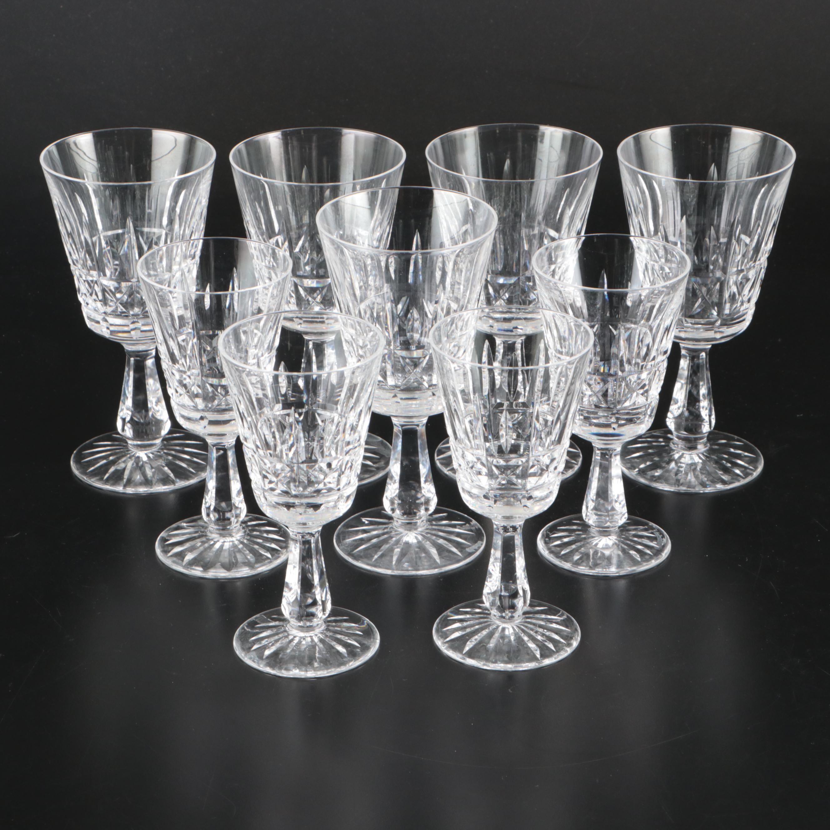 Waterford "Kylemore" Crystal Water Goblets and Claret Wine Glasses