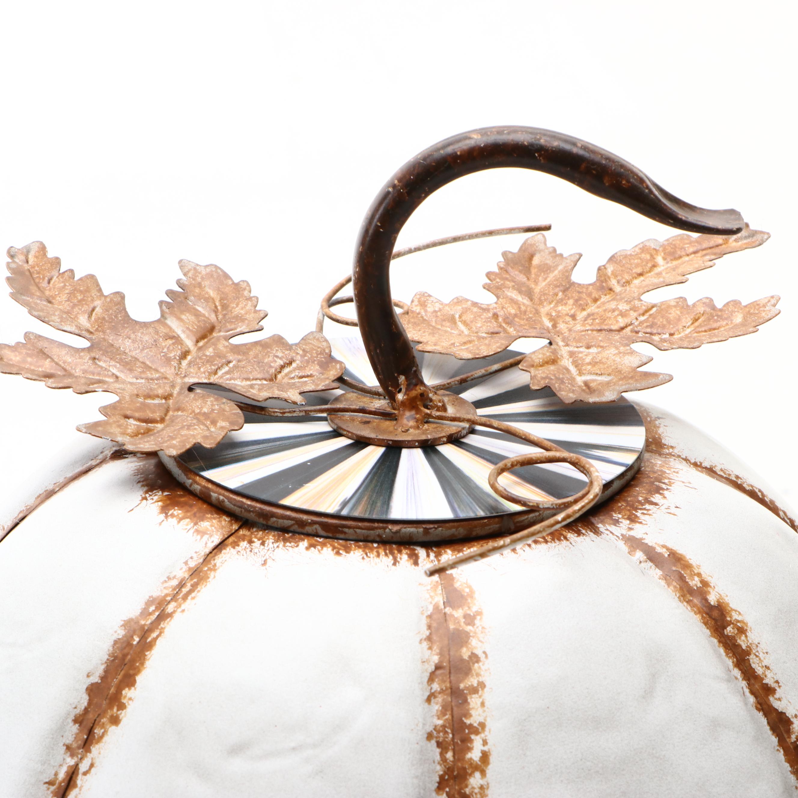 MacKenzie-Childs Painted Metal Porch Pumpkin Container