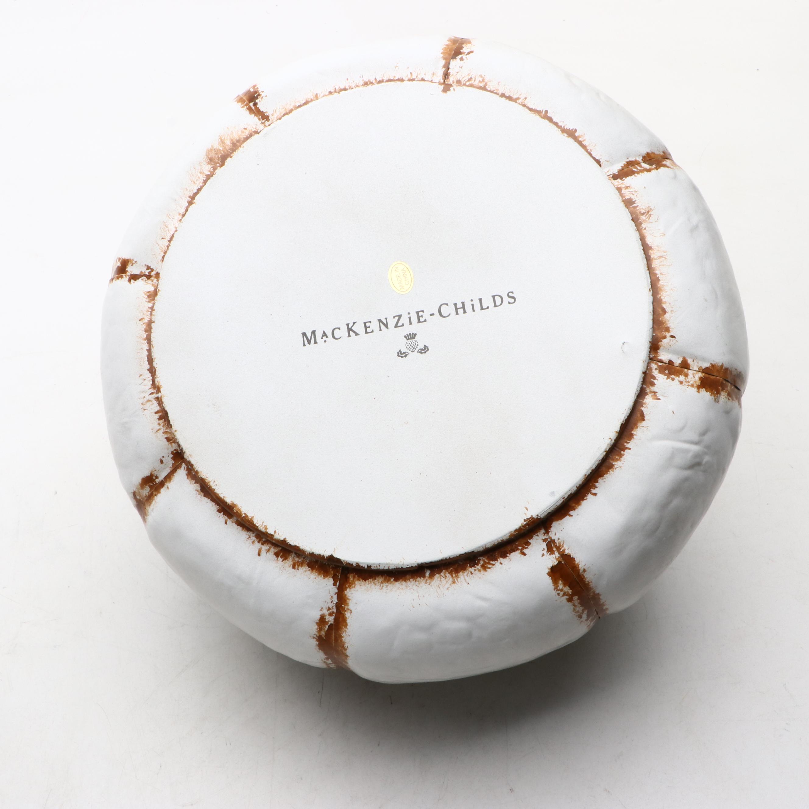 MacKenzie-Childs Painted Metal Porch Pumpkin Container