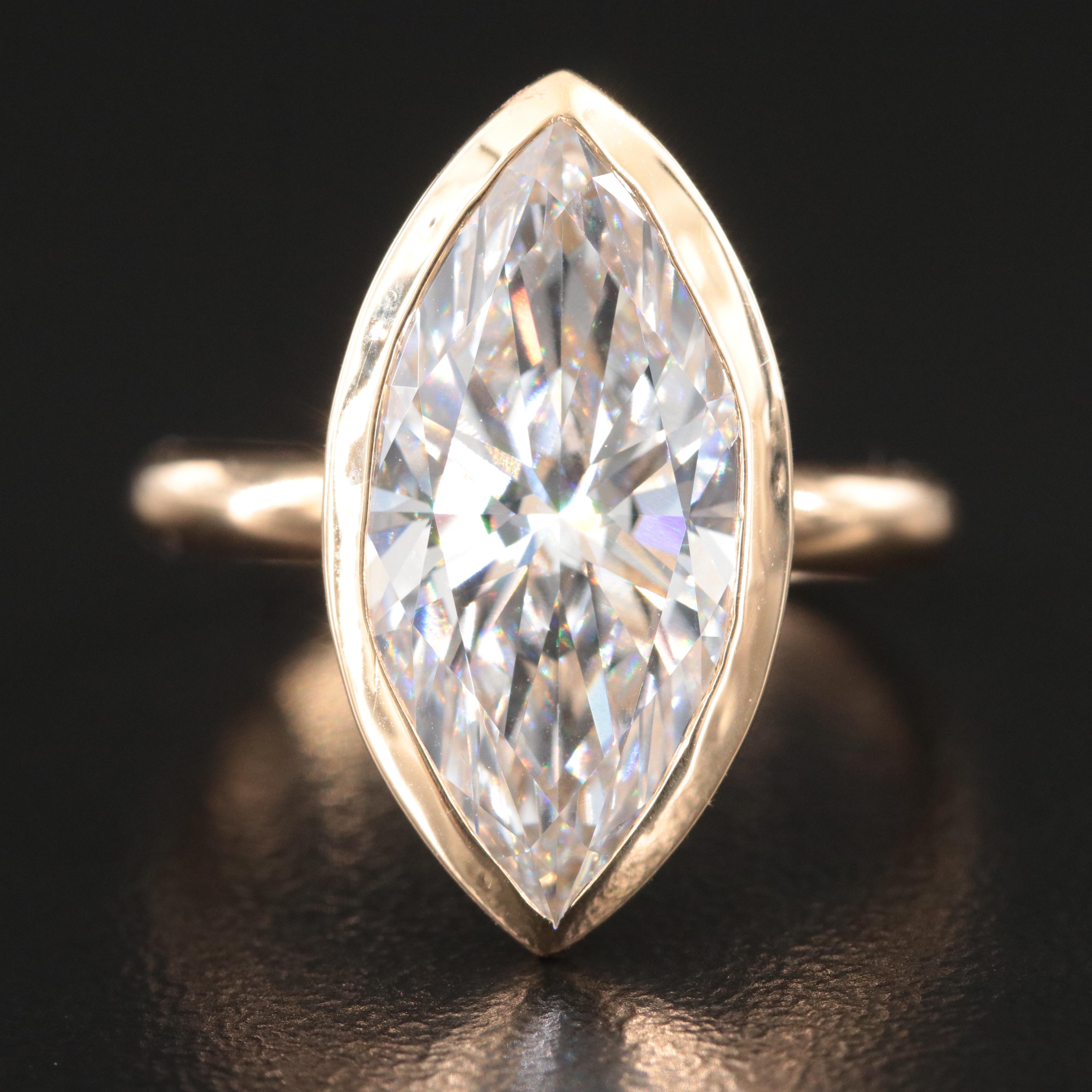 18K 4.86 CT Lab Grown Diamond Solitaire Ring with IGI Report