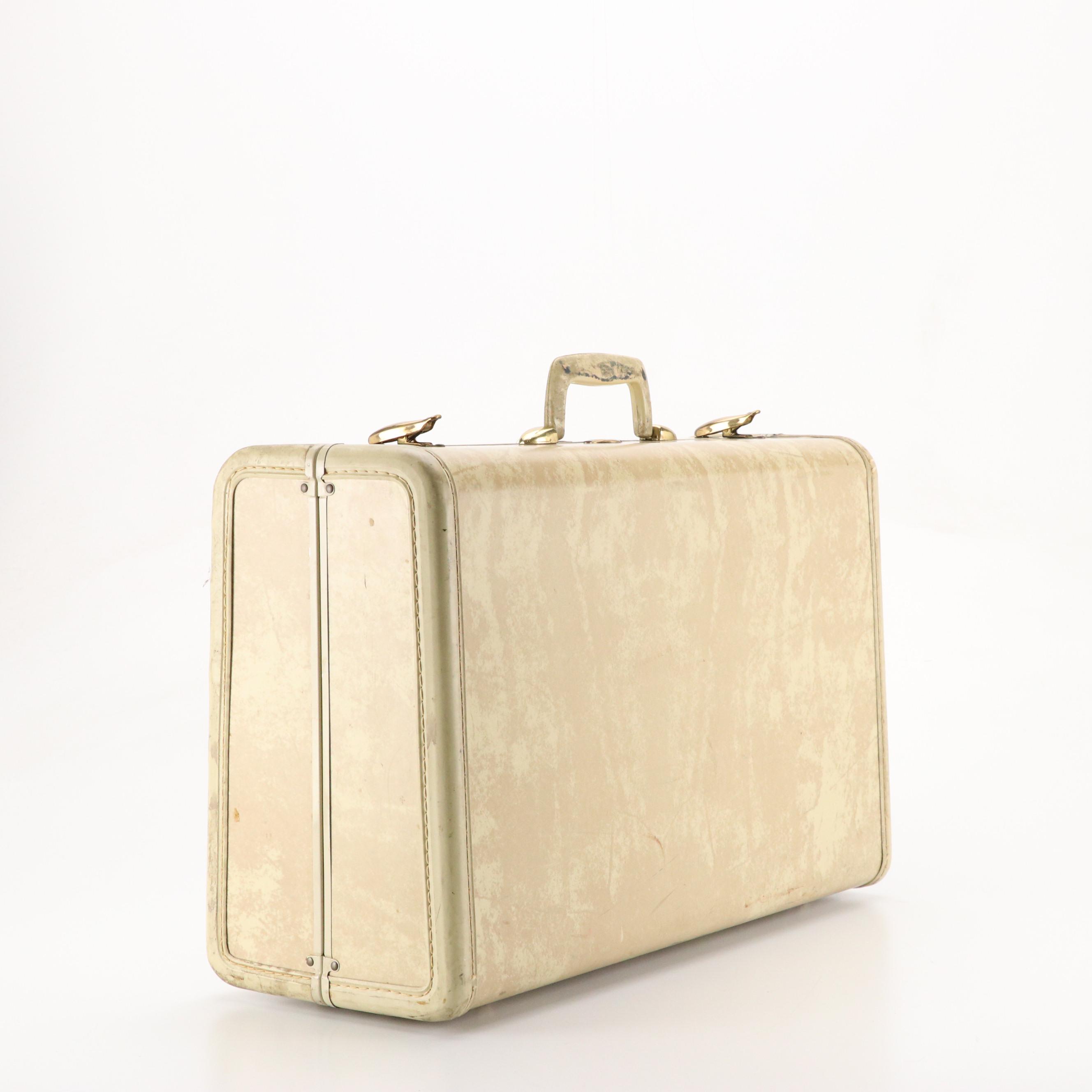 Samsonite Vintage Shwayder Brothers Marble Hard Shell Suitcase, Mid-20th Century