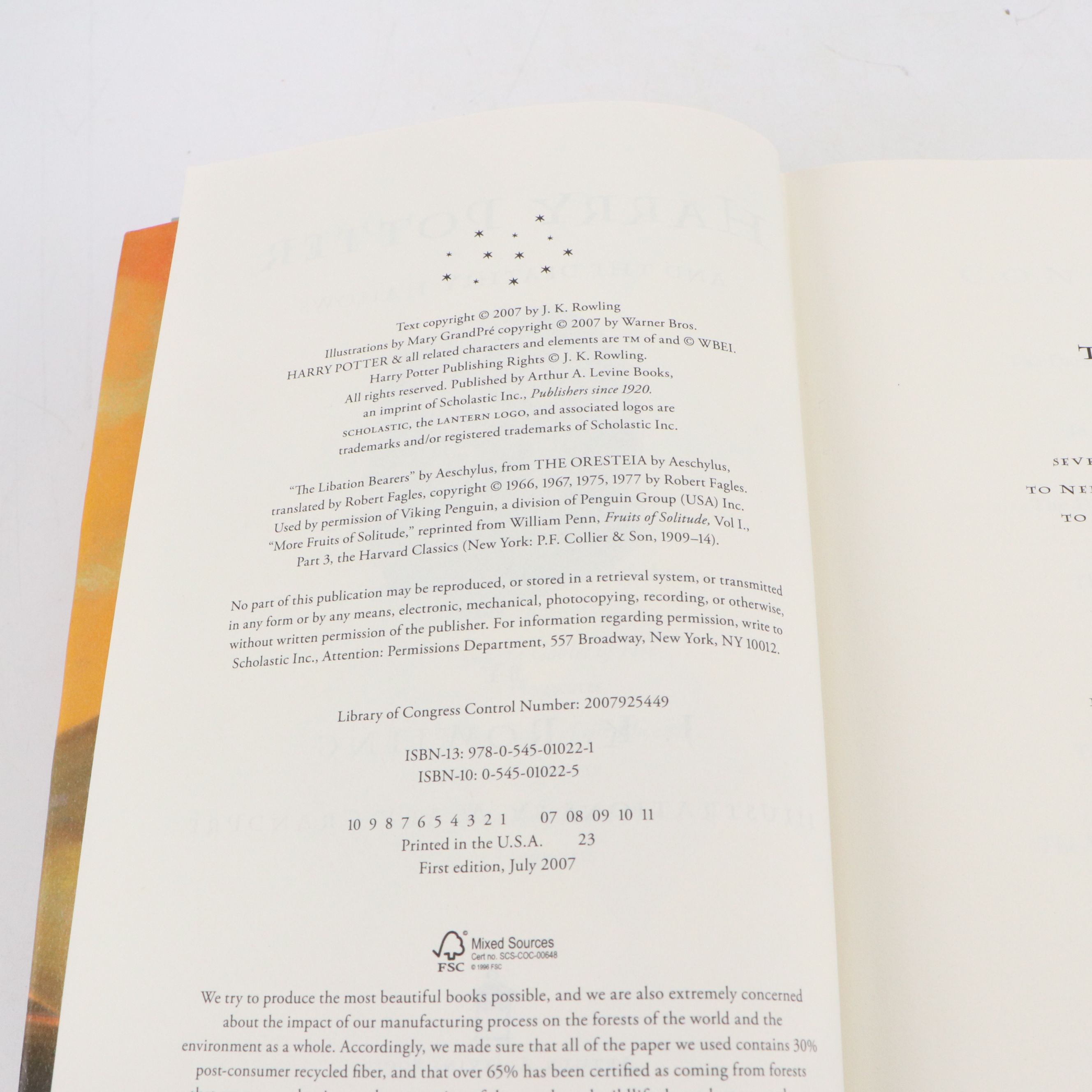 First American Edition Complete Set of "Harry Potter"