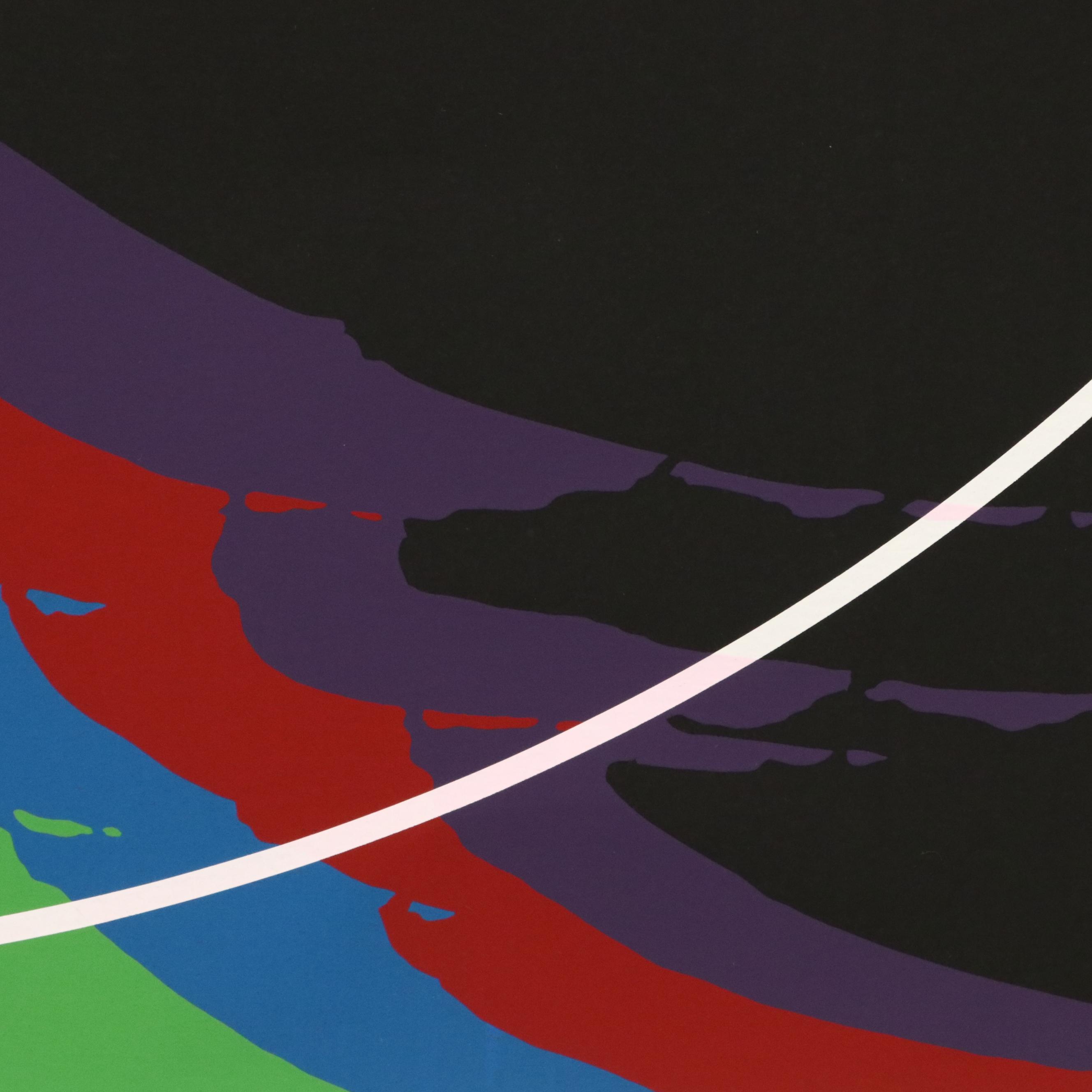 Thomas Whelan Benton Abstract Serigraph "Rainbow Mountain," 1981