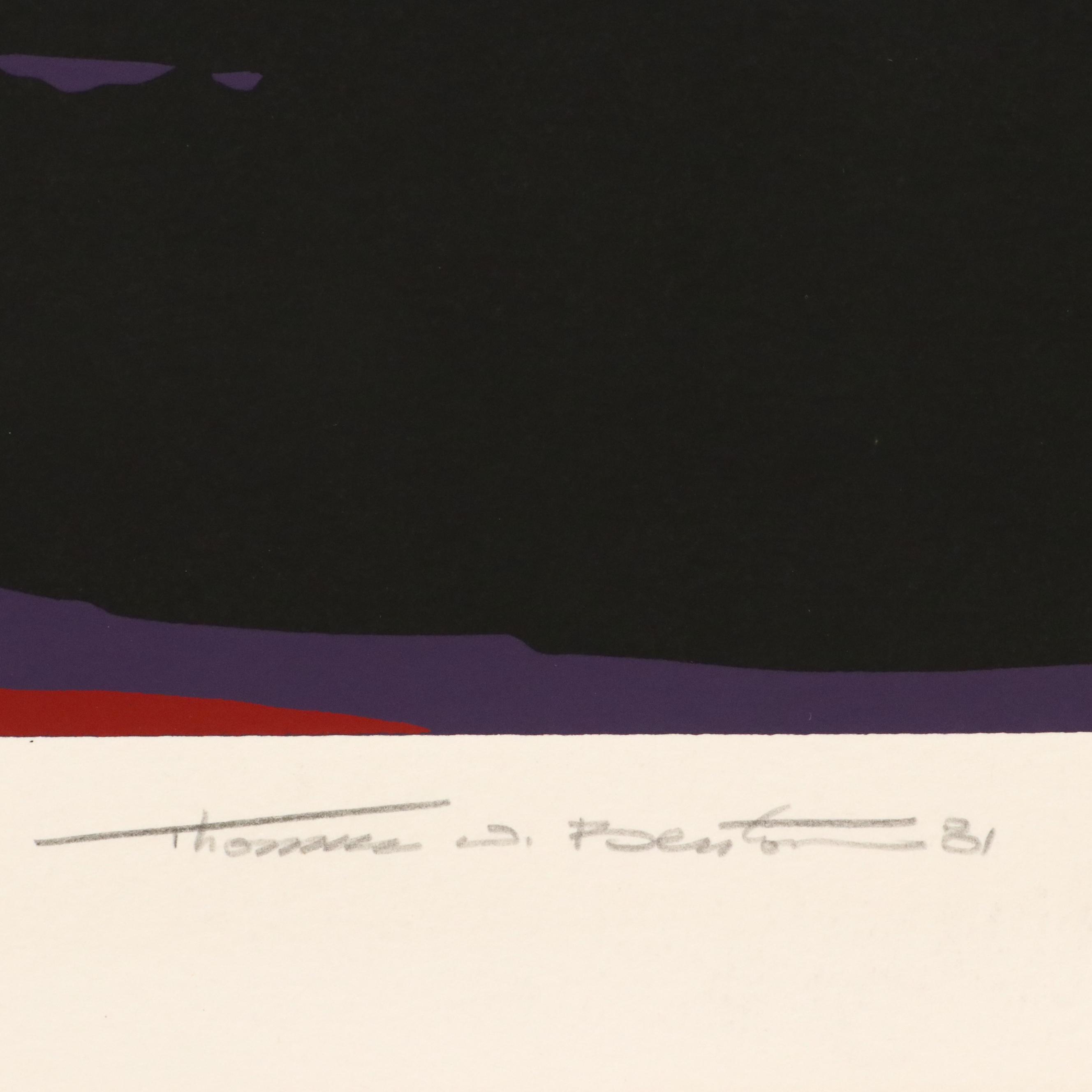 Thomas Whelan Benton Abstract Serigraph "Rainbow Mountain," 1981