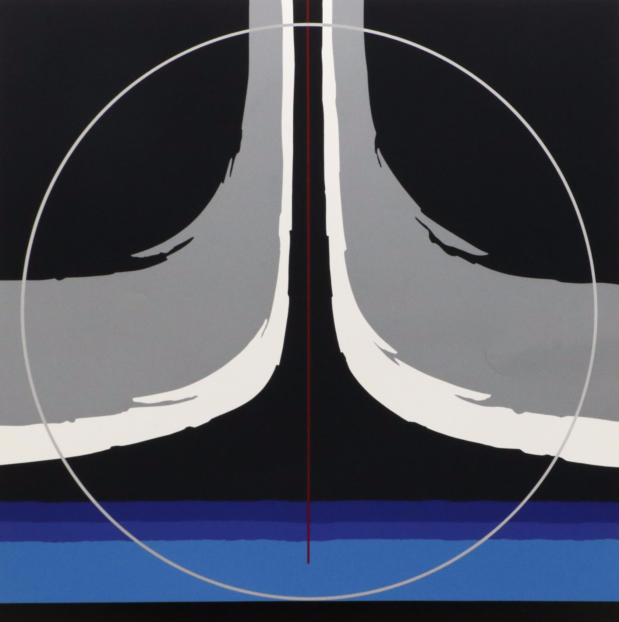 Thomas Whelan Benton Abstract Serigraph "Earthline Red," 1981