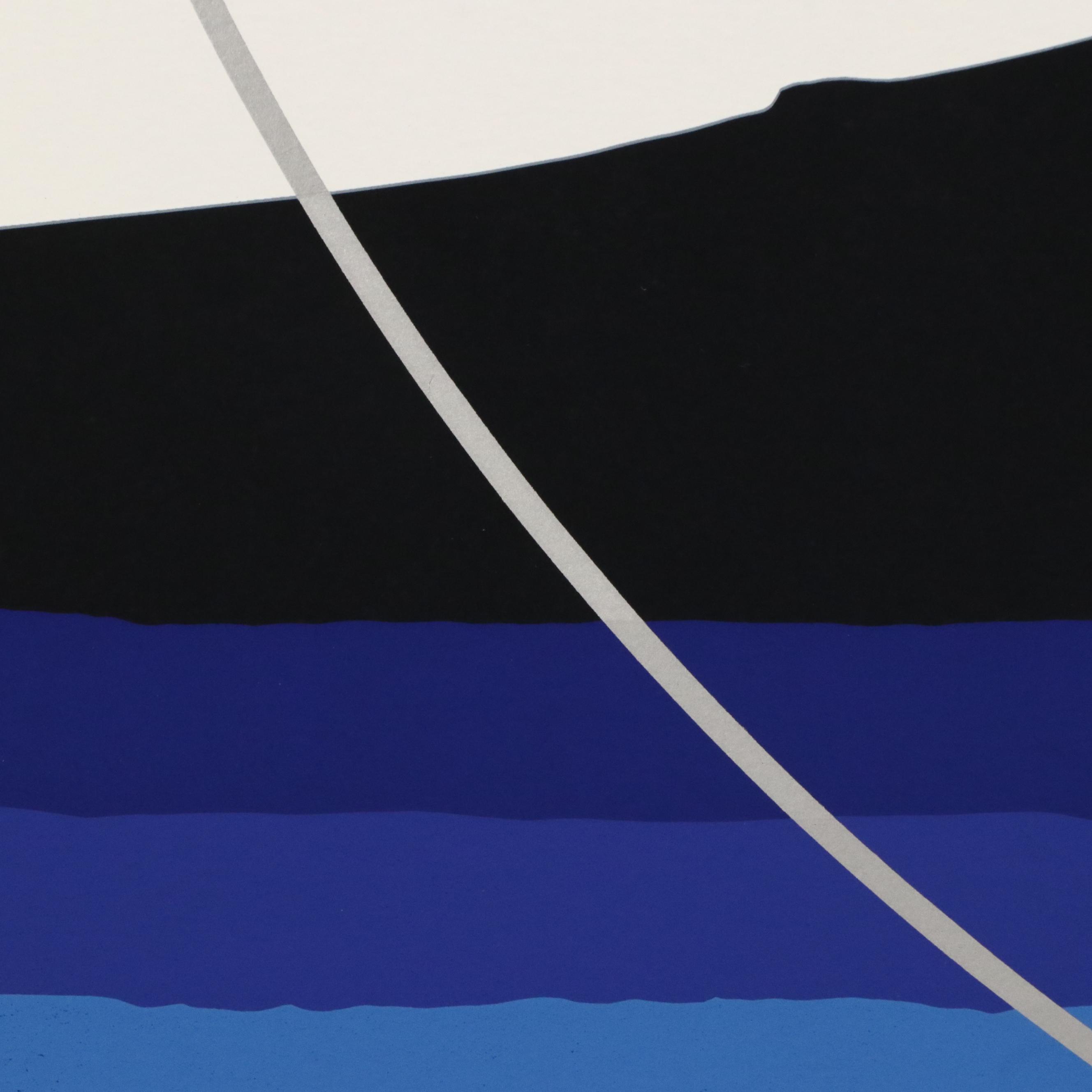 Thomas Whelan Benton Abstract Serigraph "Earthline Red," 1981