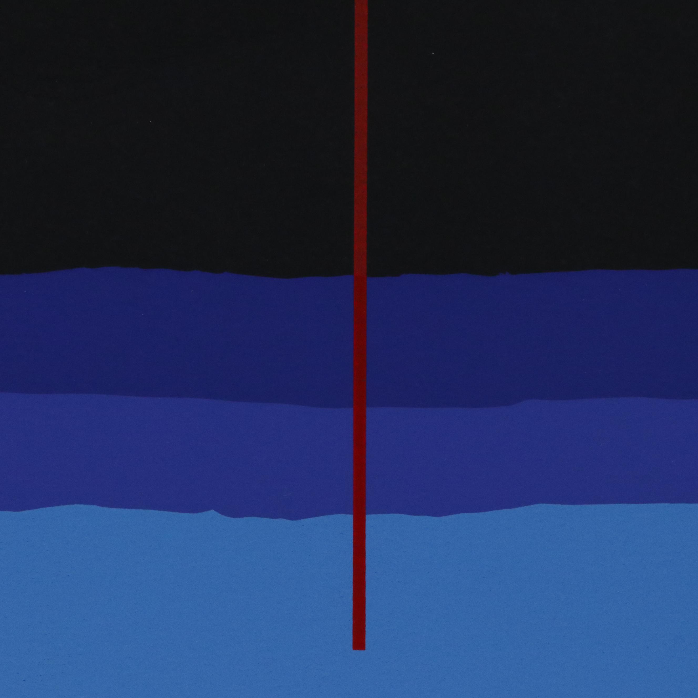 Thomas Whelan Benton Abstract Serigraph "Earthline Red," 1981