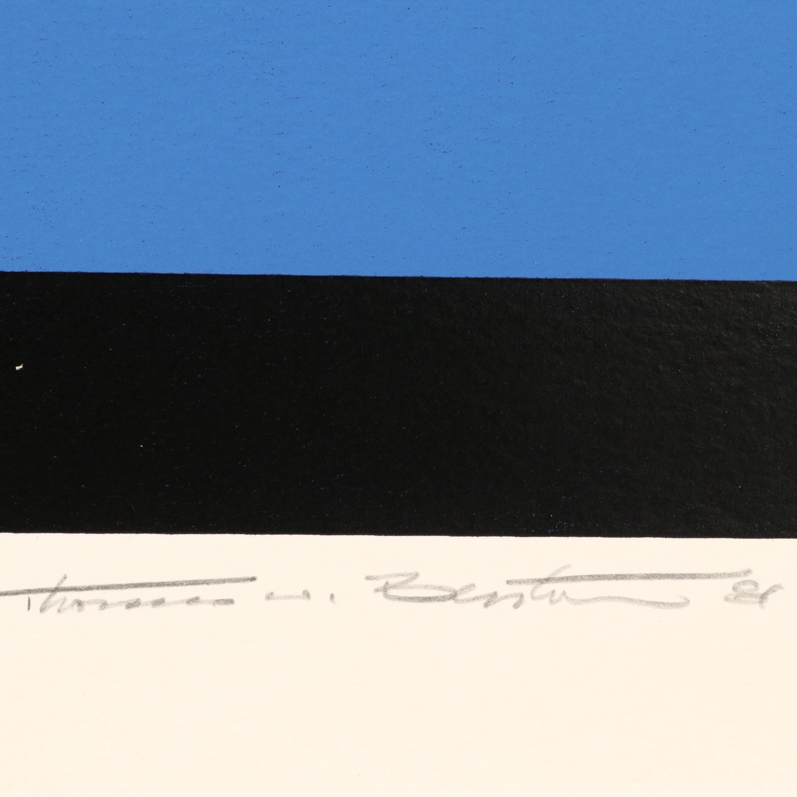 Thomas Whelan Benton Abstract Serigraph "Earthline Red," 1981