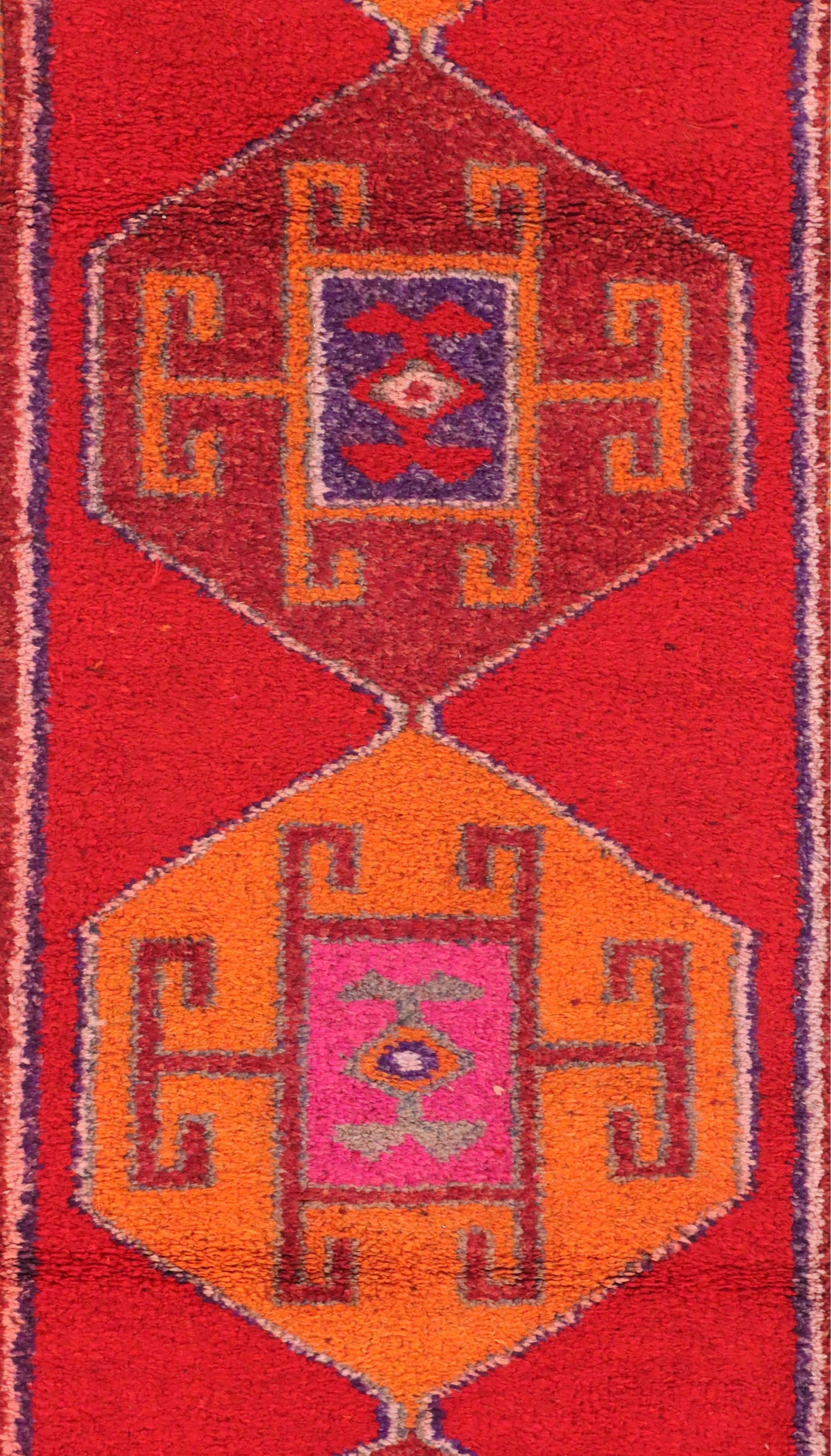 3'4 x 12'1 Hand-Knotted Turkish Village Long Rug