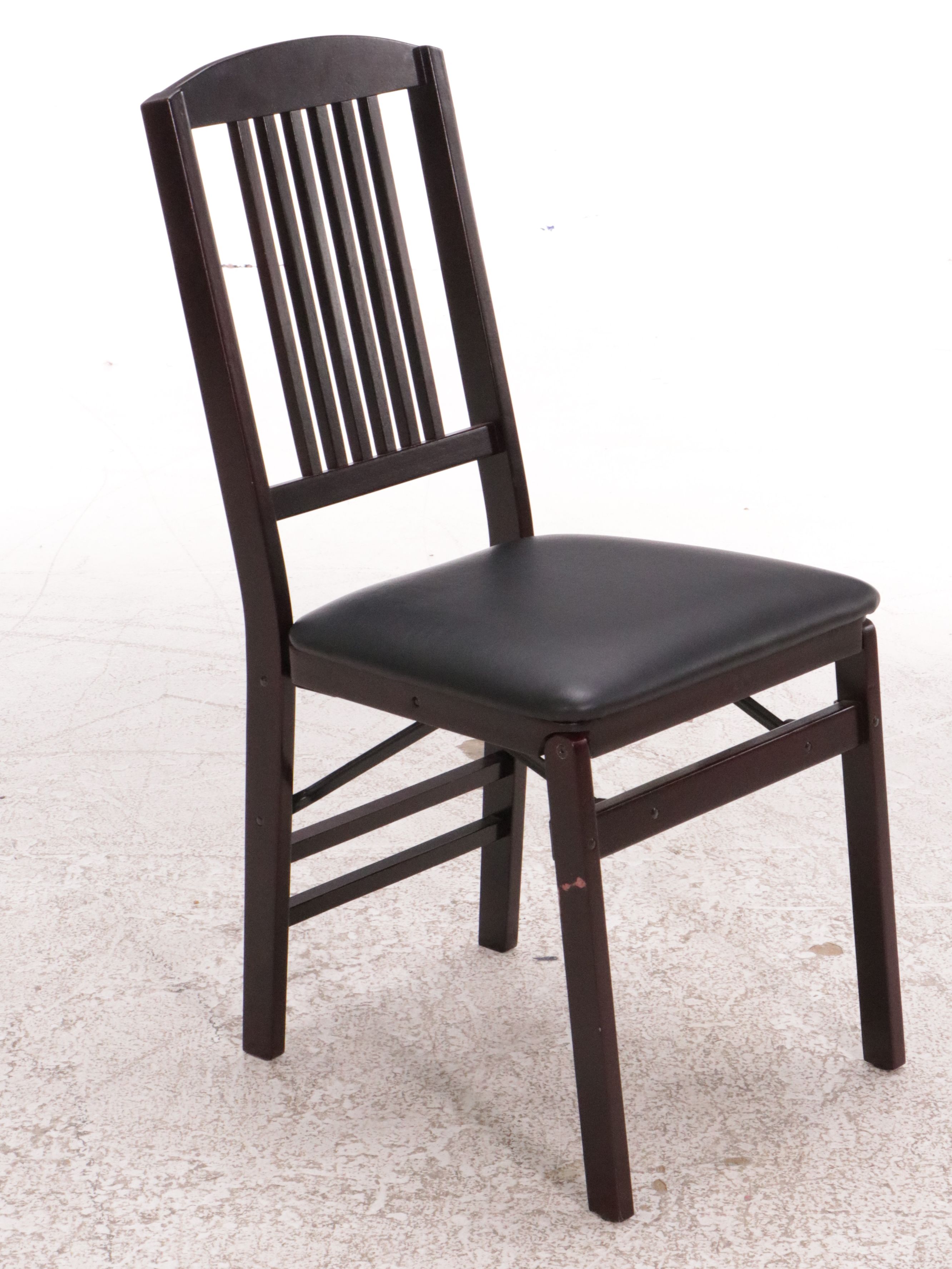 Set of Thirteen Cosco Wood and Vinyl Folding Chairs