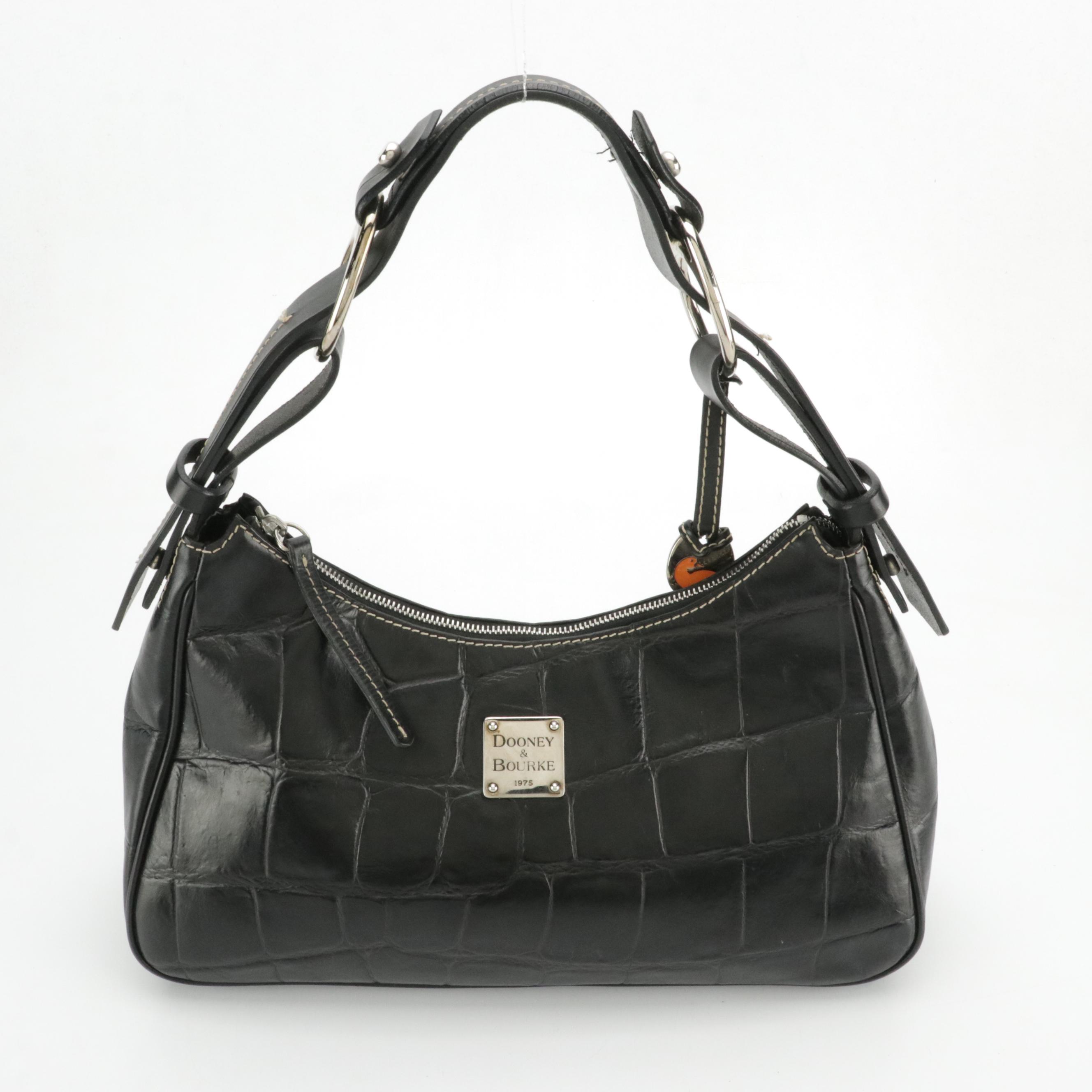 Coach Silver Satin Mini Madison Bag, Dooney & Bourke Croc Embossed Leather Bag