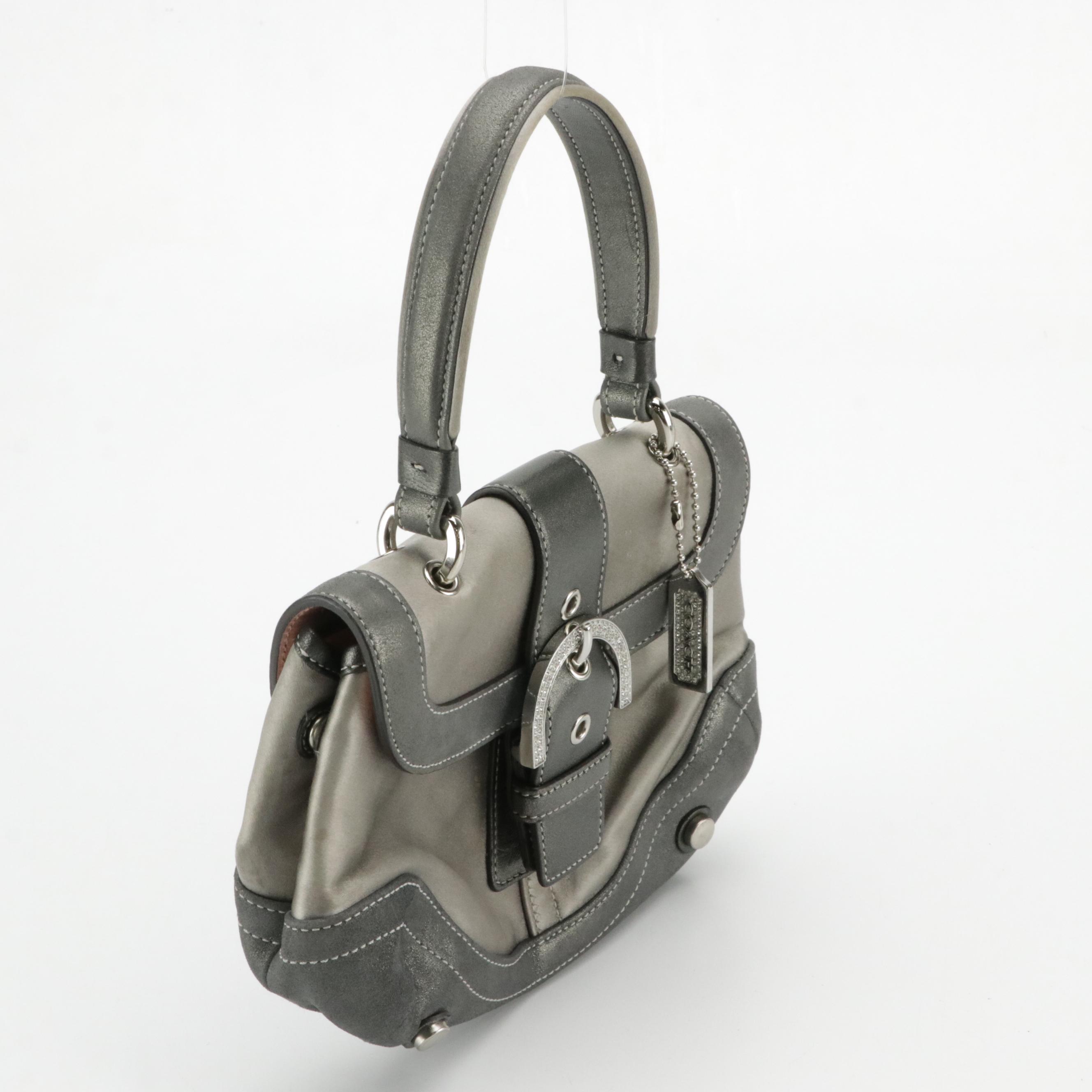 Coach Silver Satin Mini Madison Bag, Dooney & Bourke Croc Embossed Leather Bag