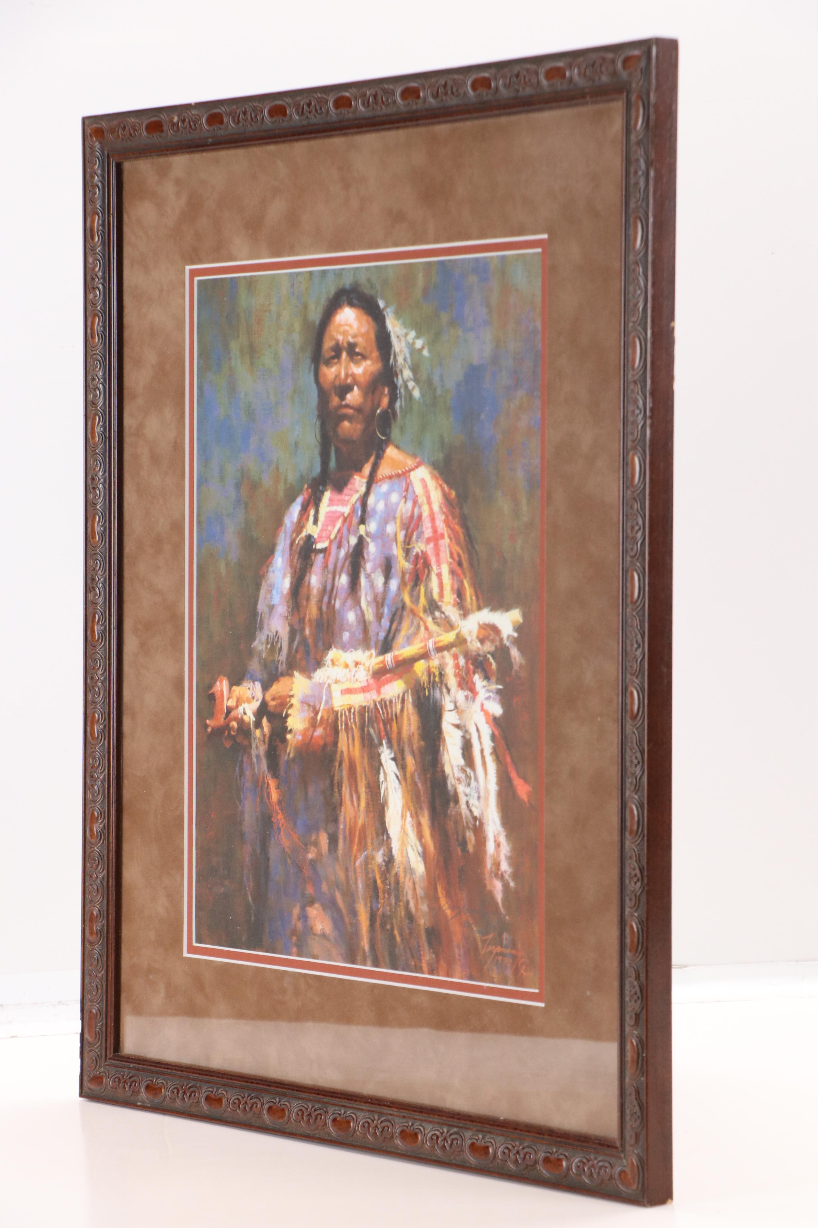 Howard Terpning Offset Lithograph "Medicine Pipe," 1994