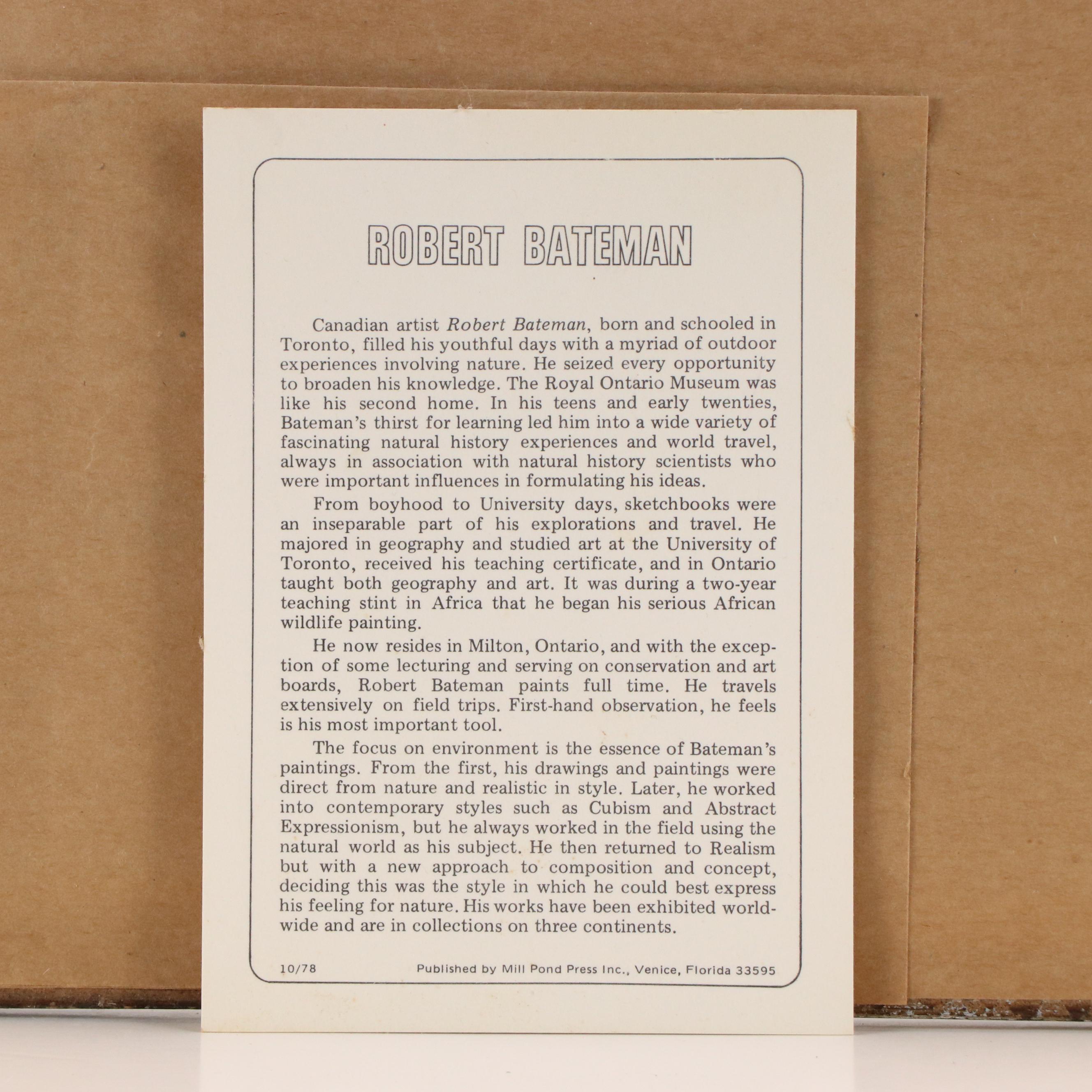 Robert Bateman Offset Lithograph "Winter Song - Chickadees," 1980