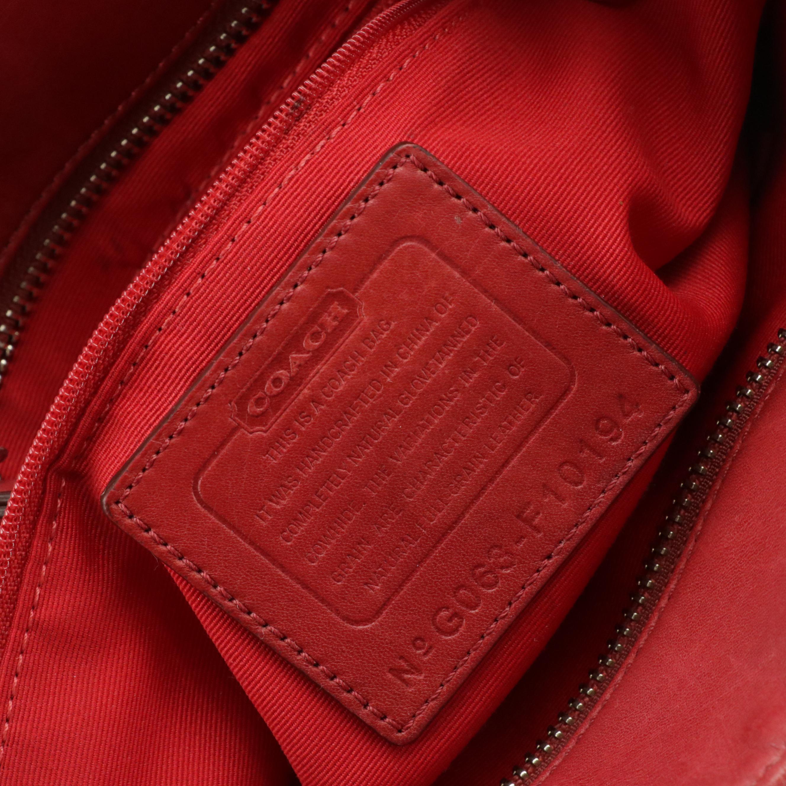 Coach Red Leather Hampton Tote and Light Pink Madison East West Tote Bag