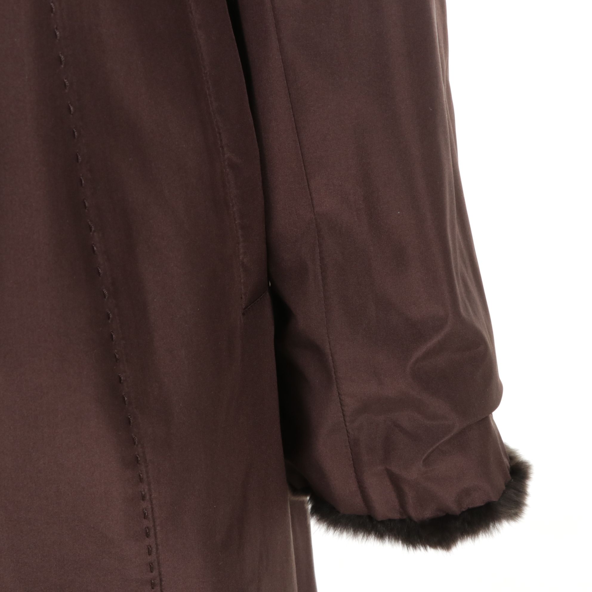 Sheared Mink Fur Reversible Storm Coat