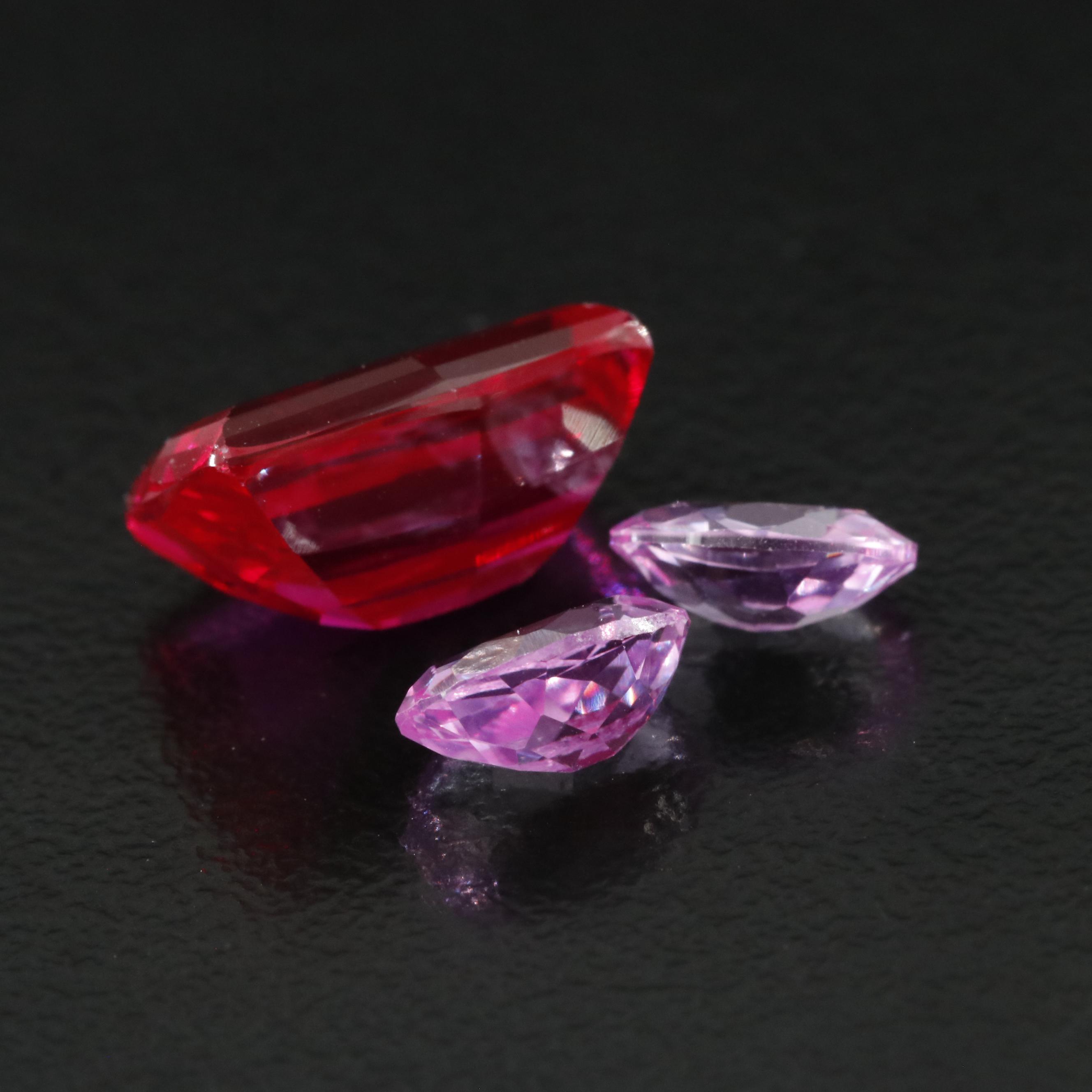 Loose 8.43 CTW Lab Grown Ruby and Lab Grown Sapphire Lot