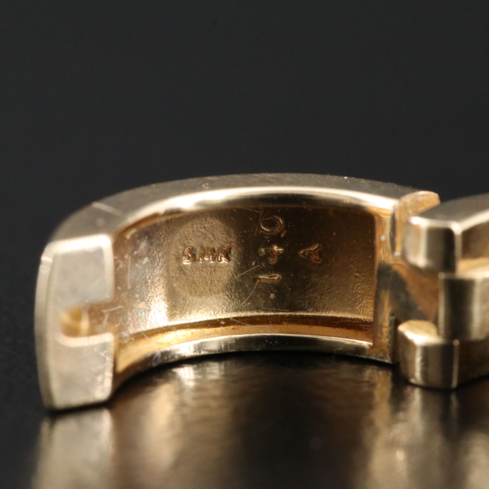 14K Wide Huggie Hoops