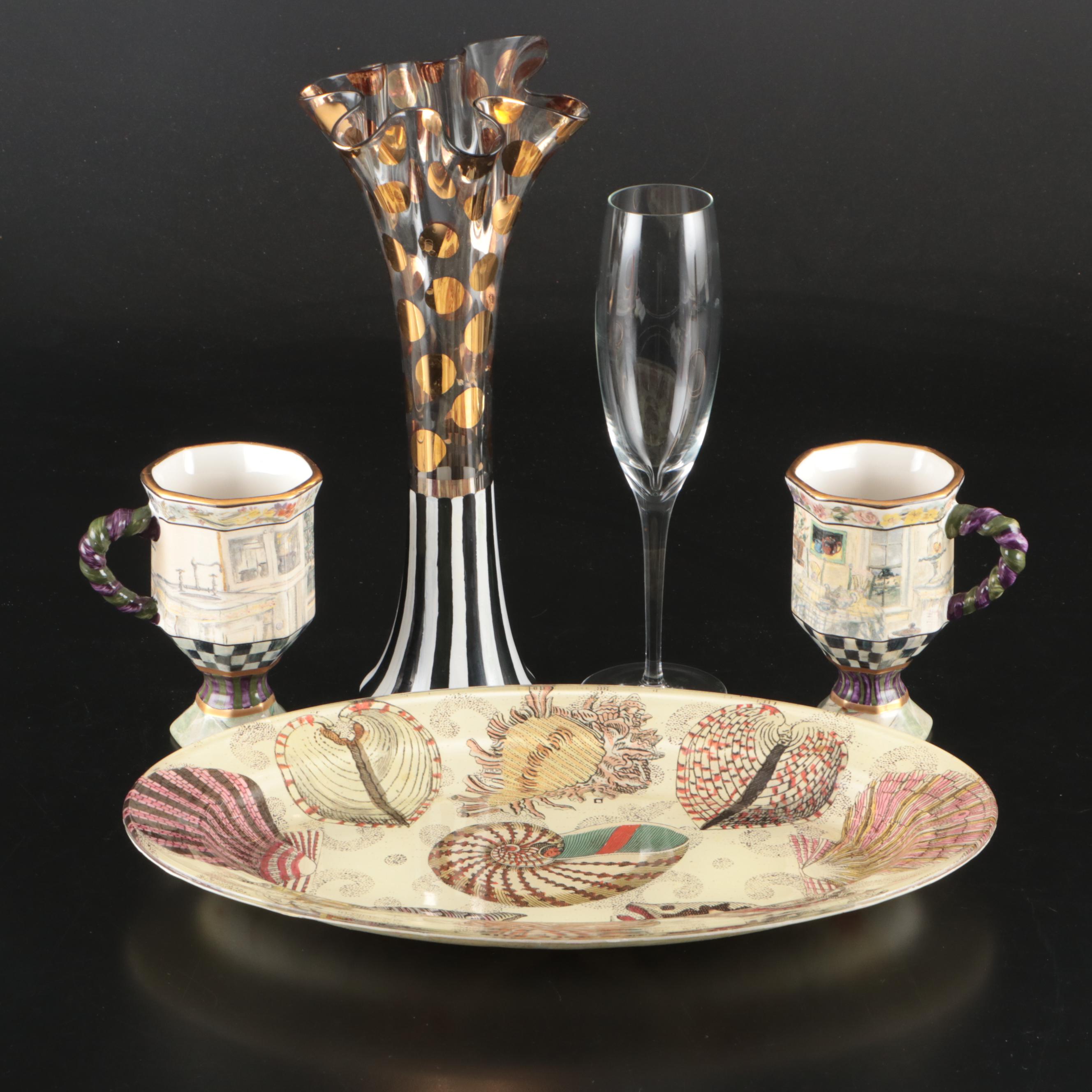 MacKenzie-Childs MacLachlan Octagon Pedestal Mugs and Other Tableware