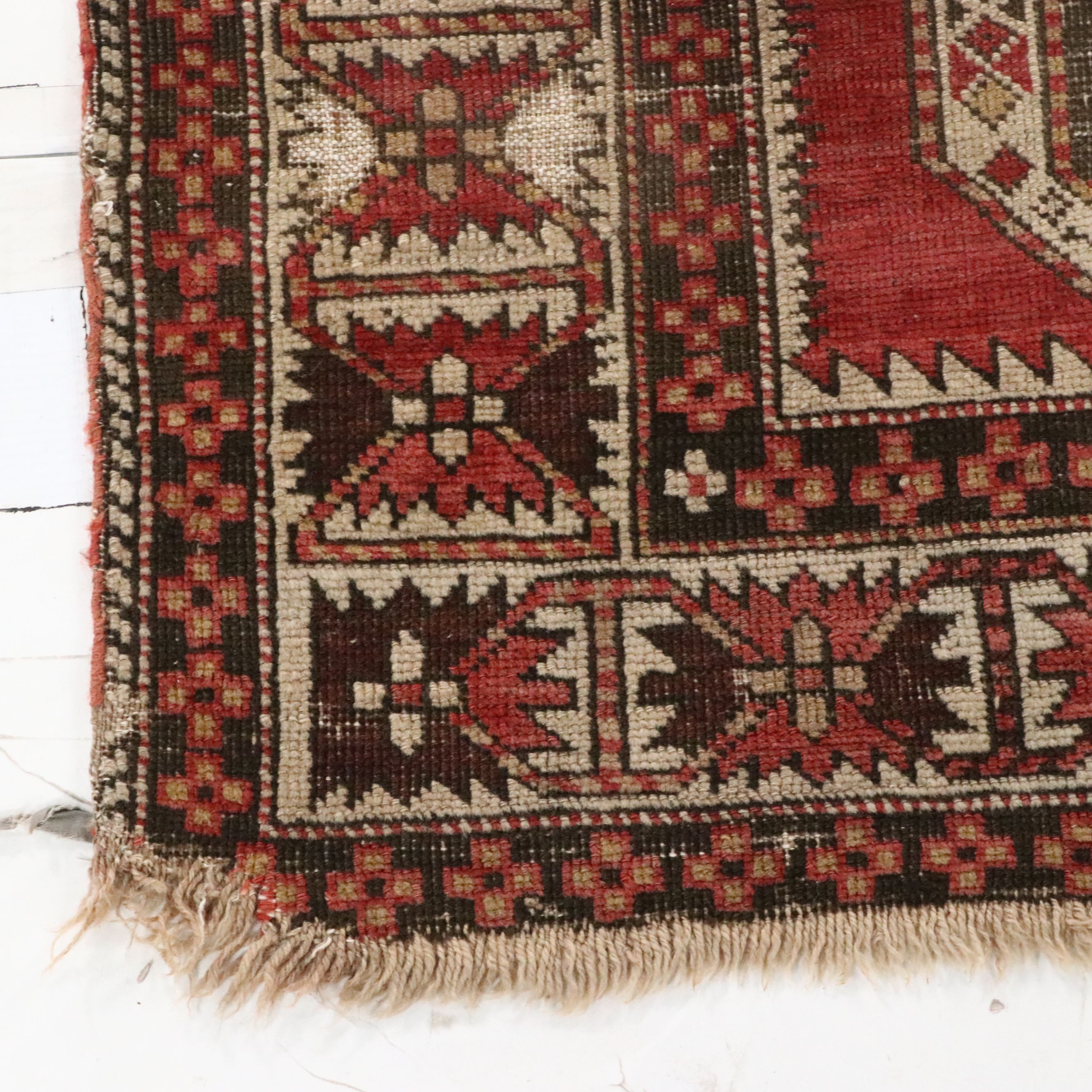 3'7 x 5'11 Hand-Knotted Persian Village Area Rug, Antique