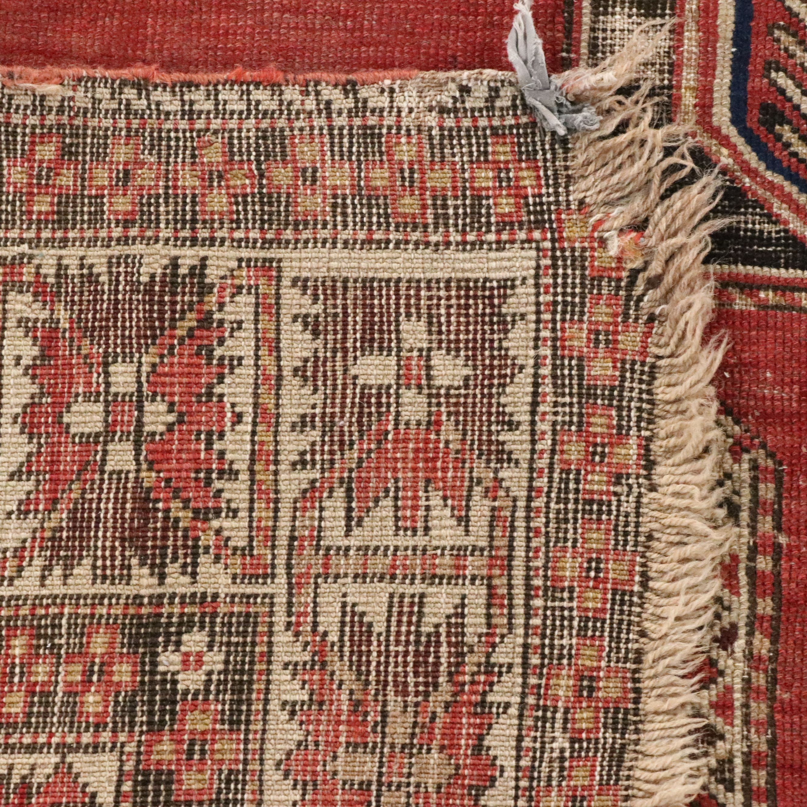 3'7 x 5'11 Hand-Knotted Persian Village Area Rug, Antique