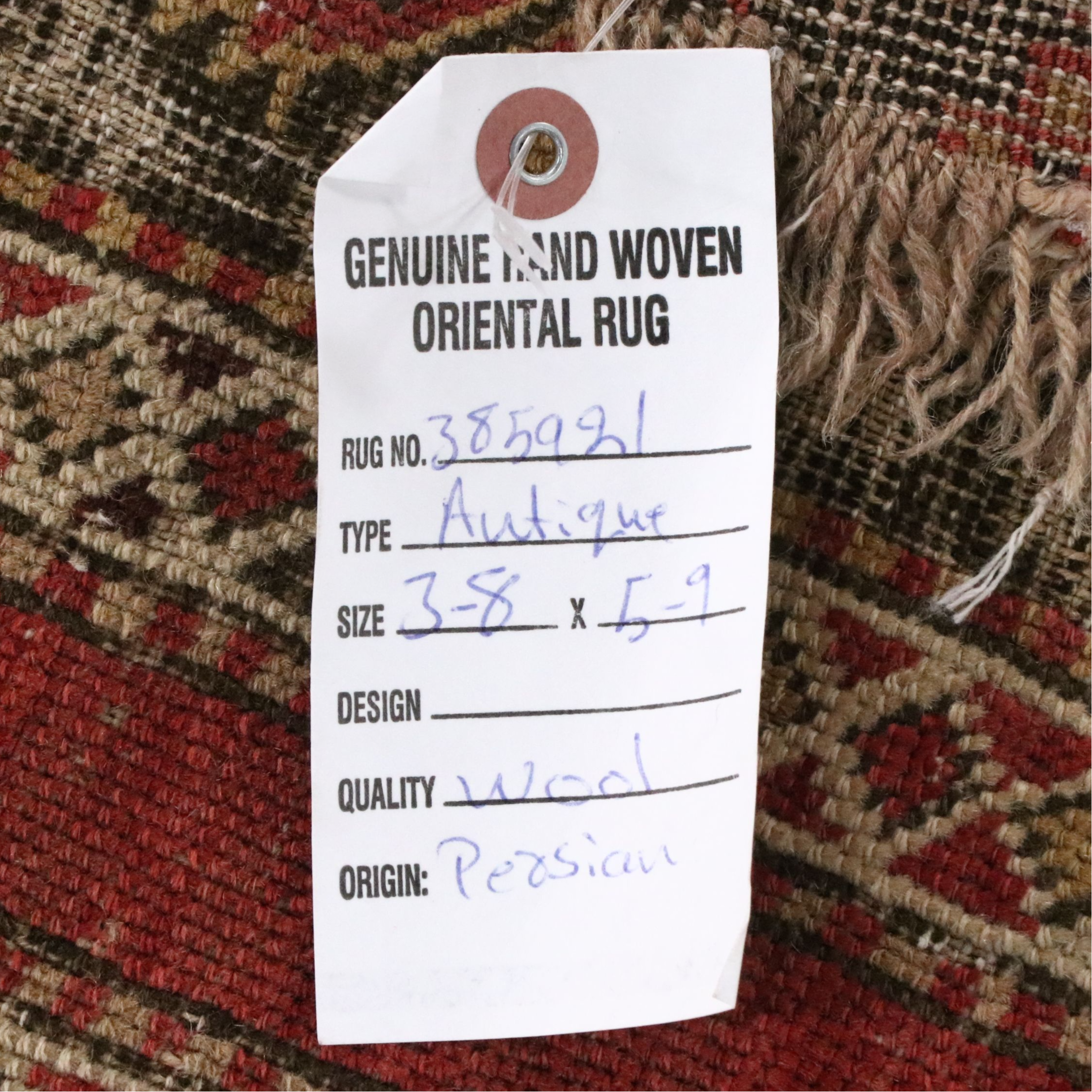 3'7 x 5'11 Hand-Knotted Persian Village Area Rug, Antique