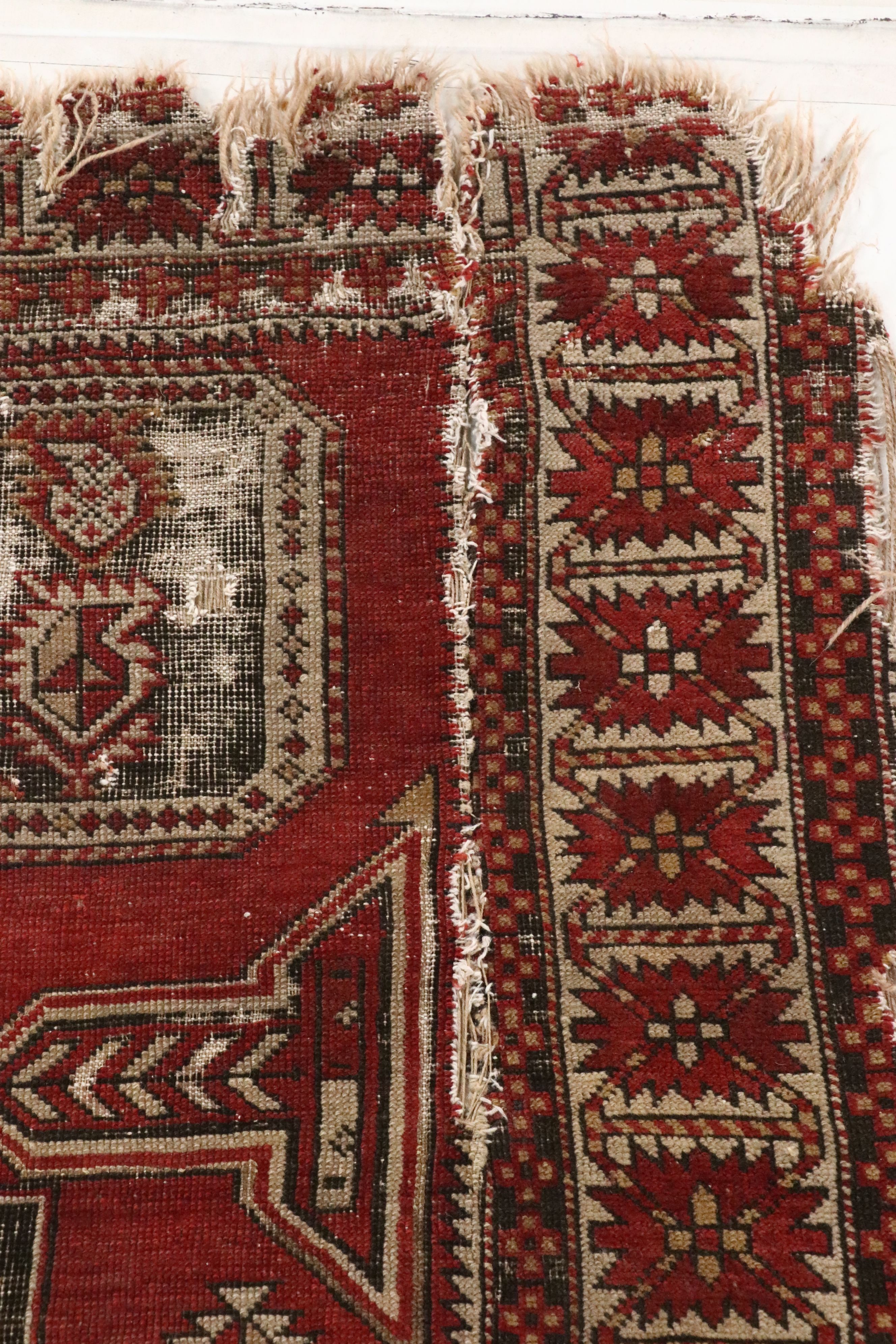 3'7 x 5'11 Hand-Knotted Persian Village Area Rug, Antique