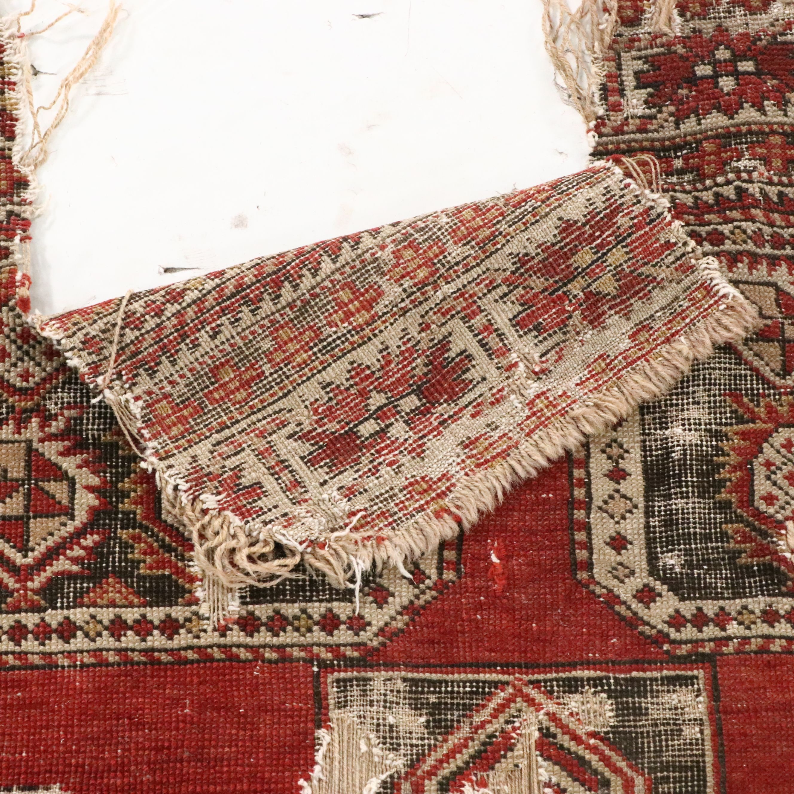 3'7 x 5'11 Hand-Knotted Persian Village Area Rug, Antique