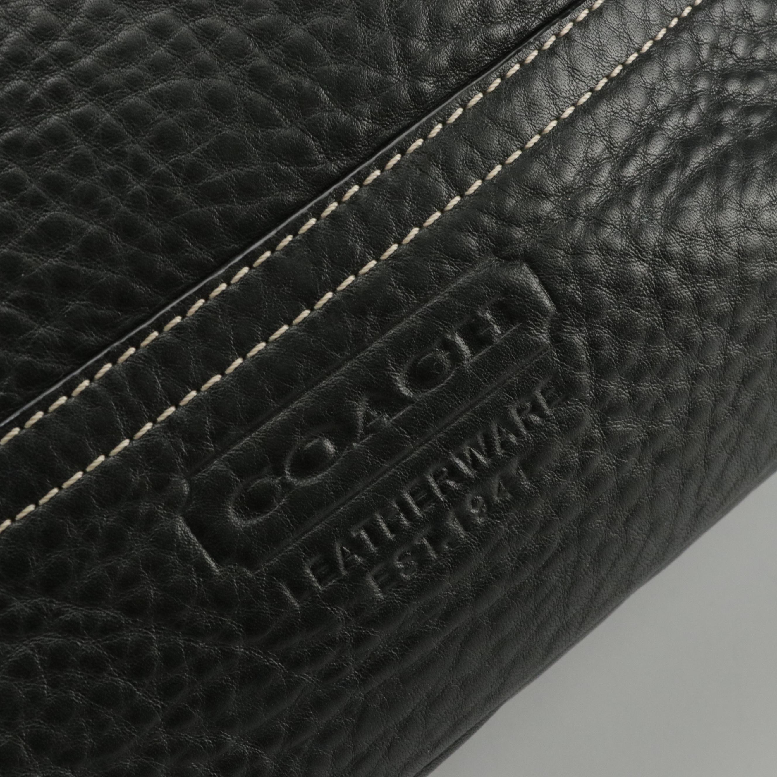 Coach Black Grained Leather Hobo Bag and Zip Wallet, Smooth Slim Crossbody Bag