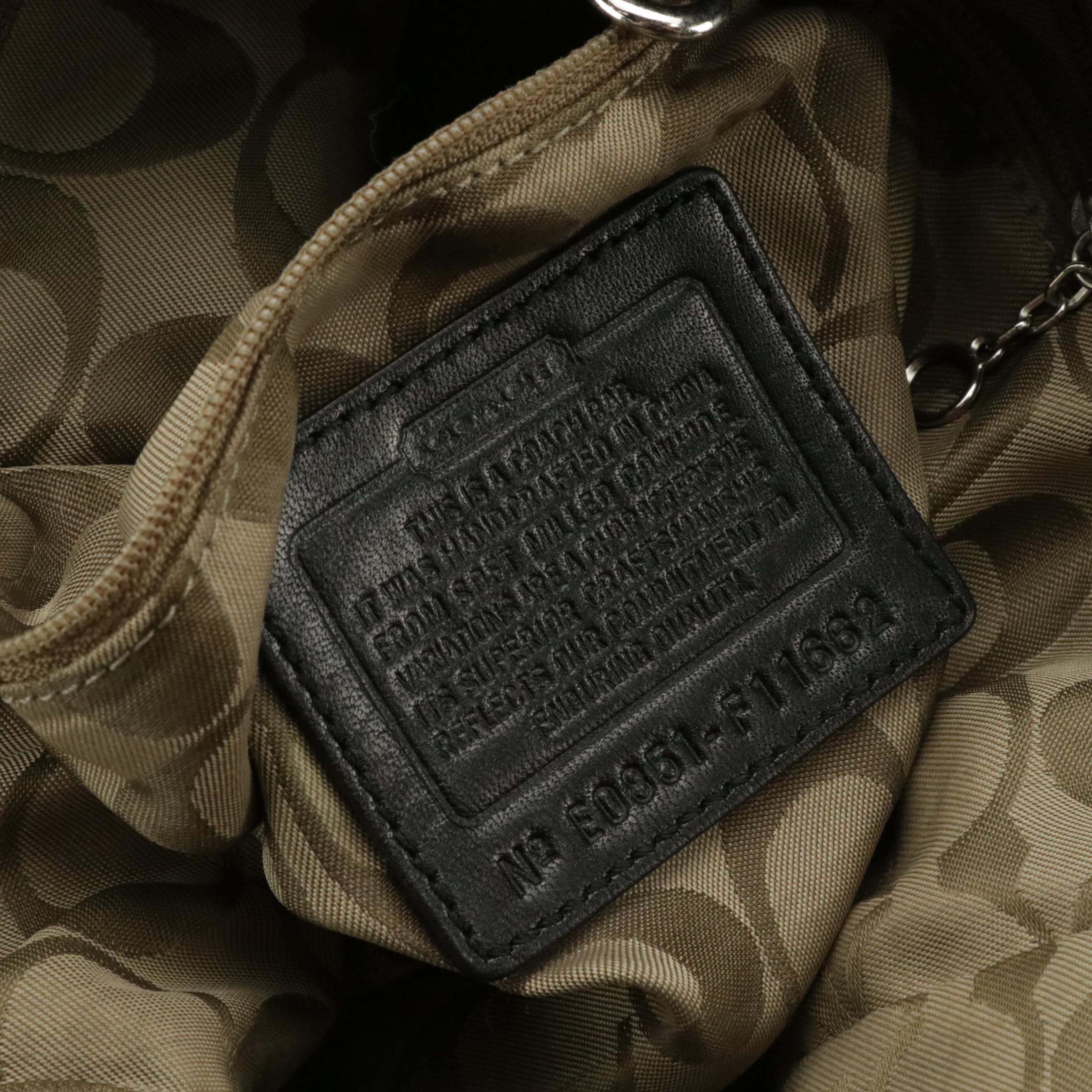 Coach Black Grained Leather Hobo Bag and Zip Wallet, Smooth Slim Crossbody Bag