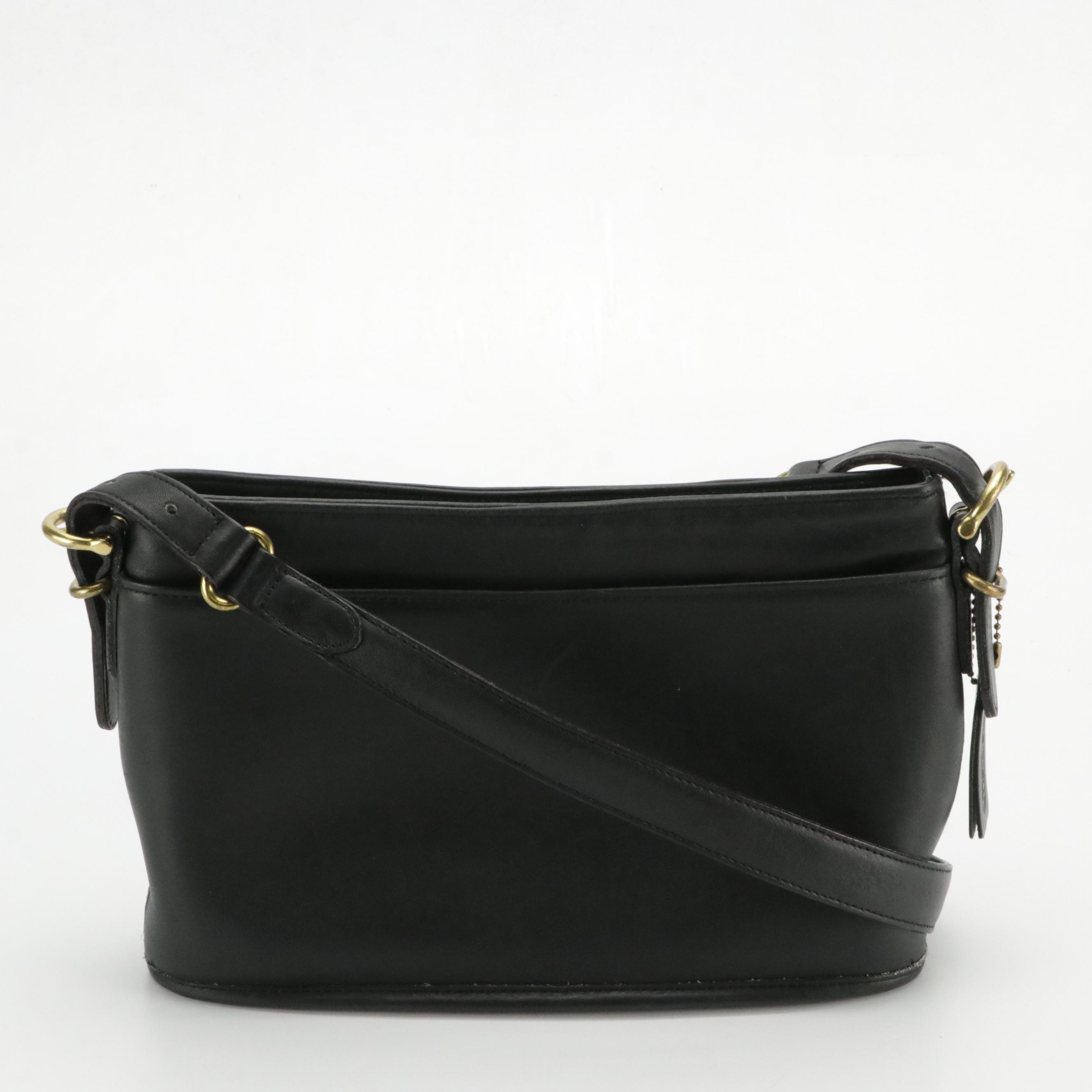 Coach Black Grained Leather Hobo Bag and Zip Wallet, Smooth Slim Crossbody Bag