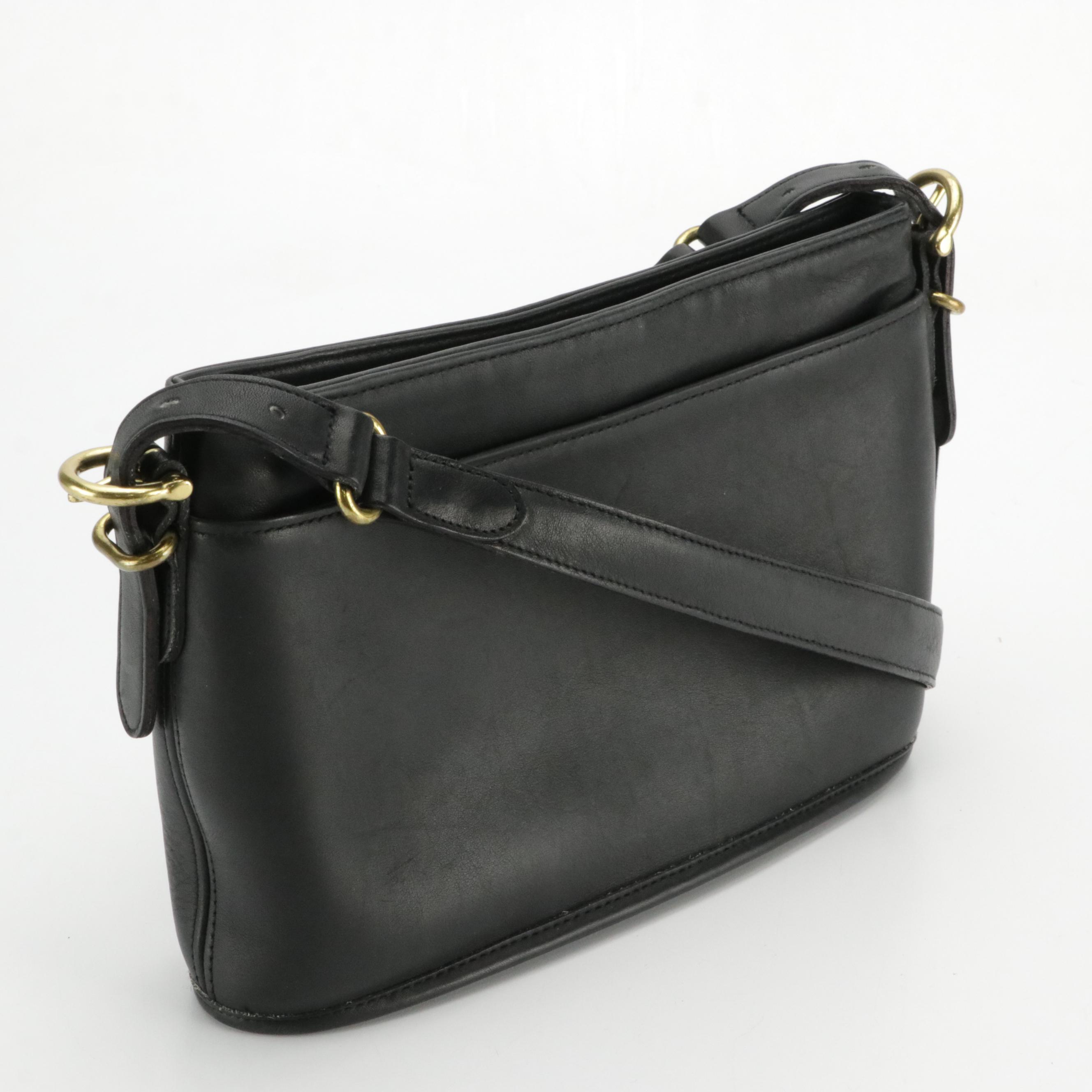 Coach Black Grained Leather Hobo Bag and Zip Wallet, Smooth Slim Crossbody Bag