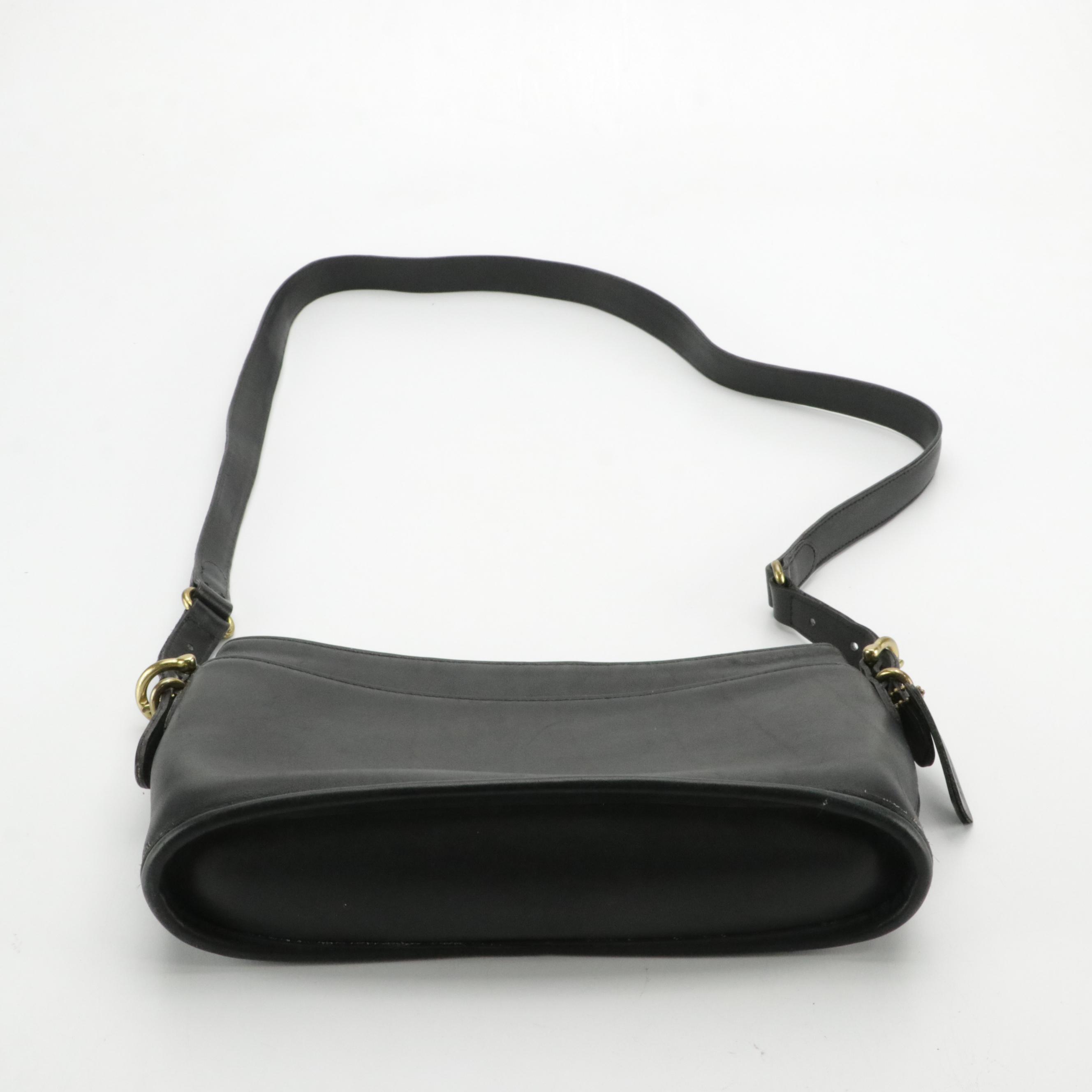 Coach Black Grained Leather Hobo Bag and Zip Wallet, Smooth Slim Crossbody Bag