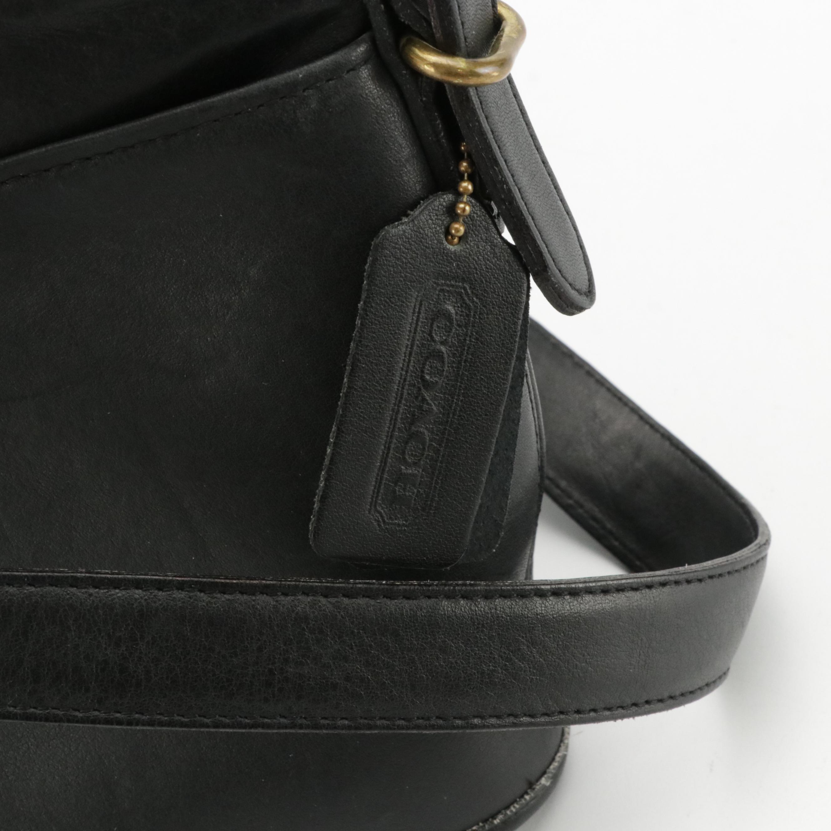 Coach Black Grained Leather Hobo Bag and Zip Wallet, Smooth Slim Crossbody Bag