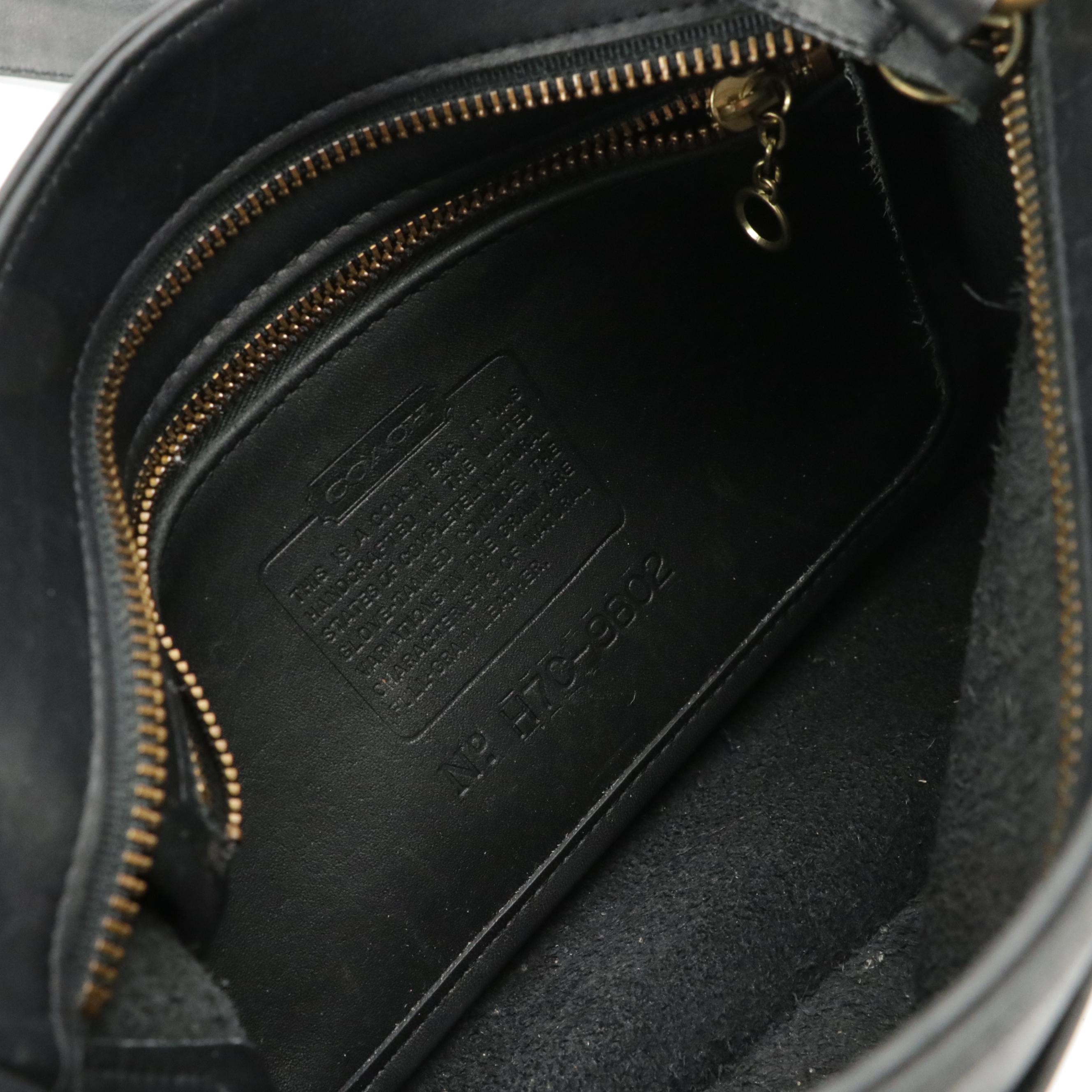 Coach Black Grained Leather Hobo Bag and Zip Wallet, Smooth Slim Crossbody Bag