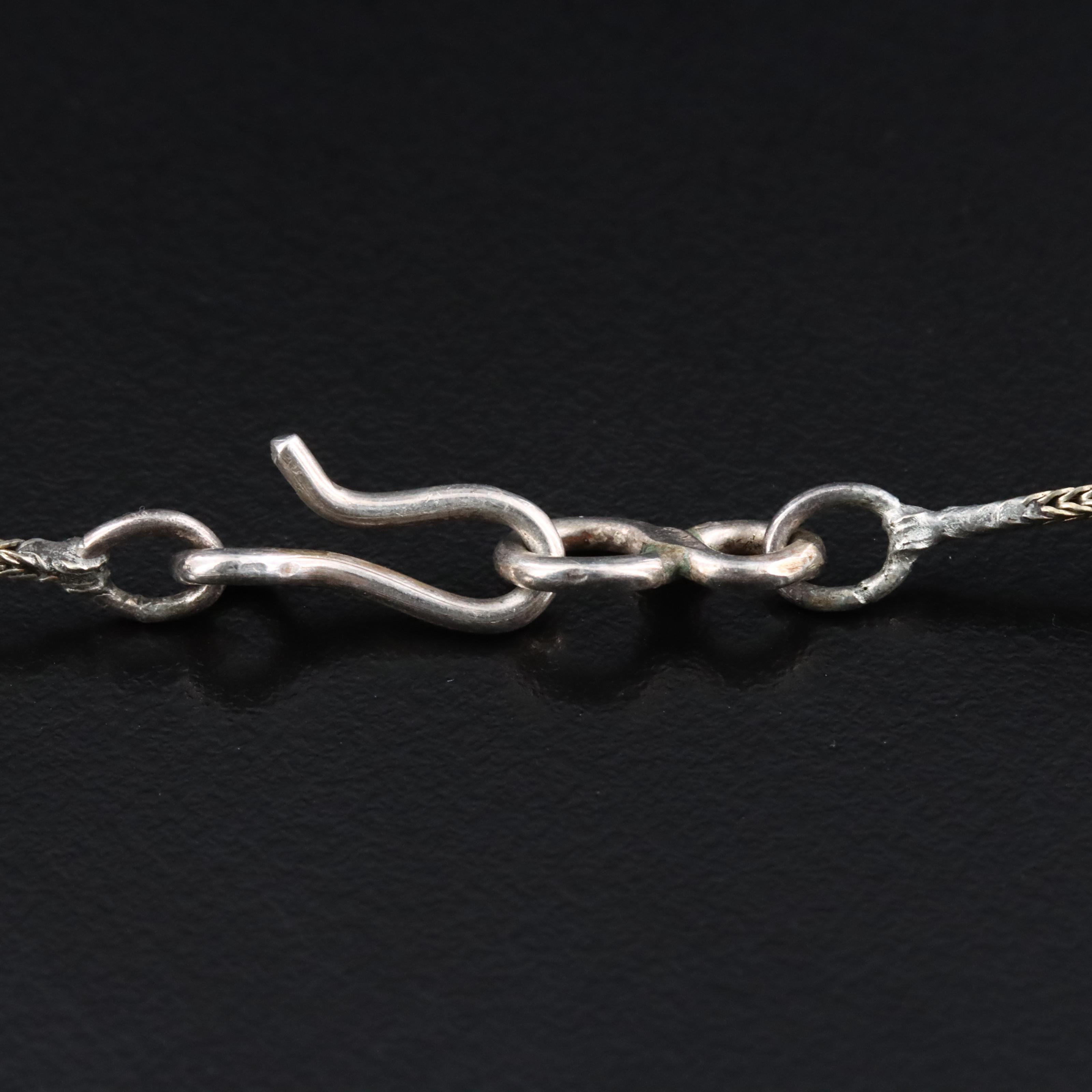 Southwestern Sterling Stampwork Bead Necklace