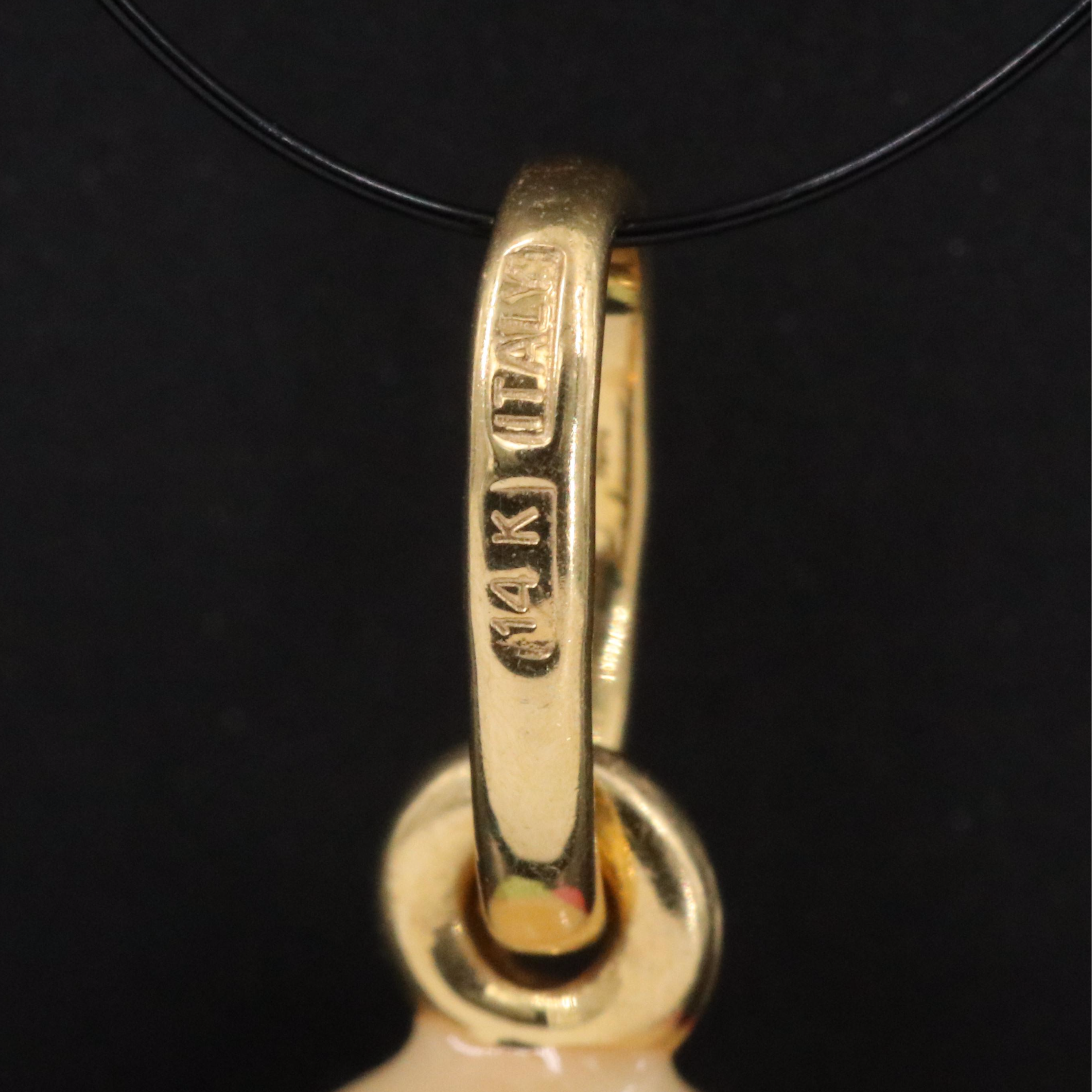 Italian 14K Ice Cream Cone Charm Pendant