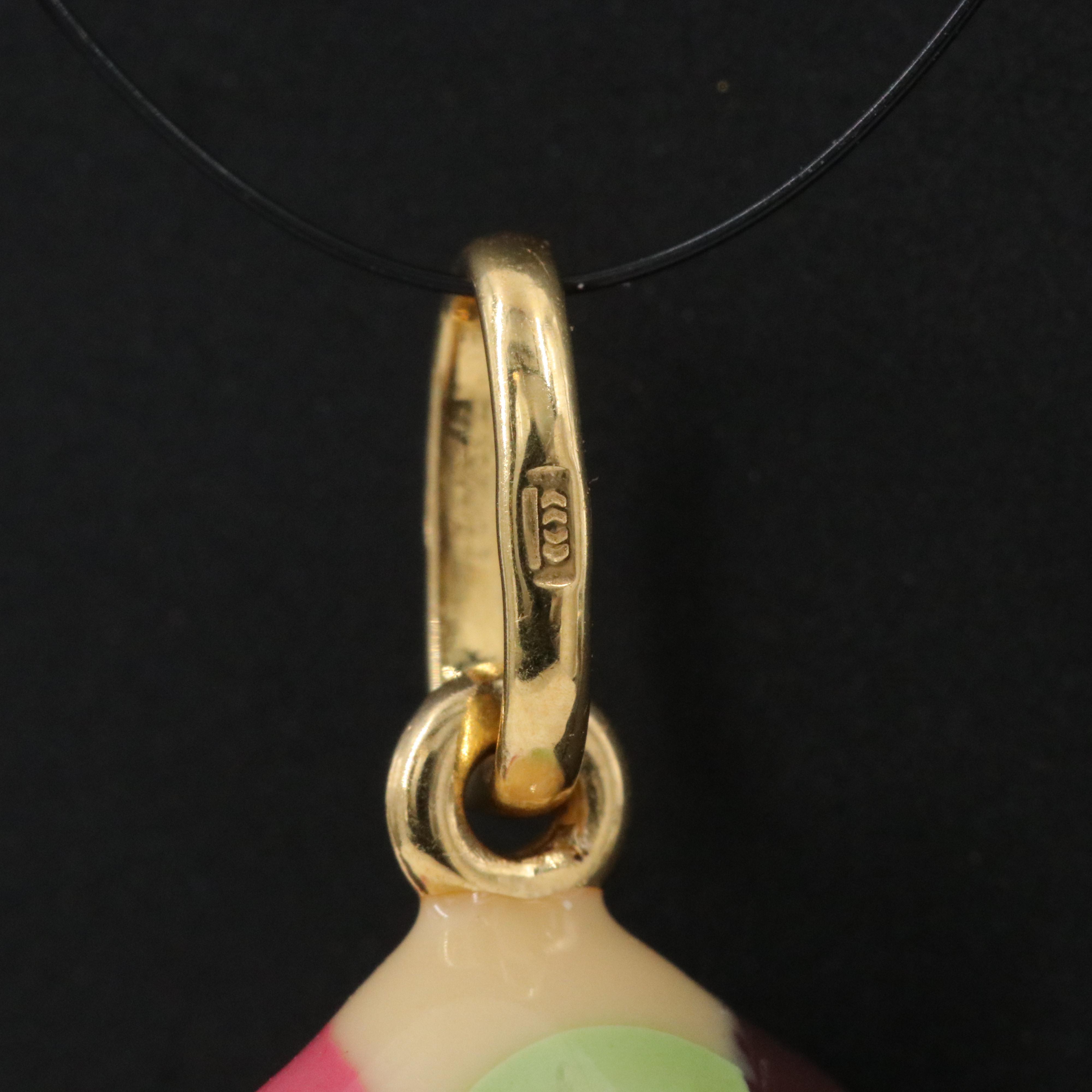 Italian 14K Ice Cream Cone Charm Pendant