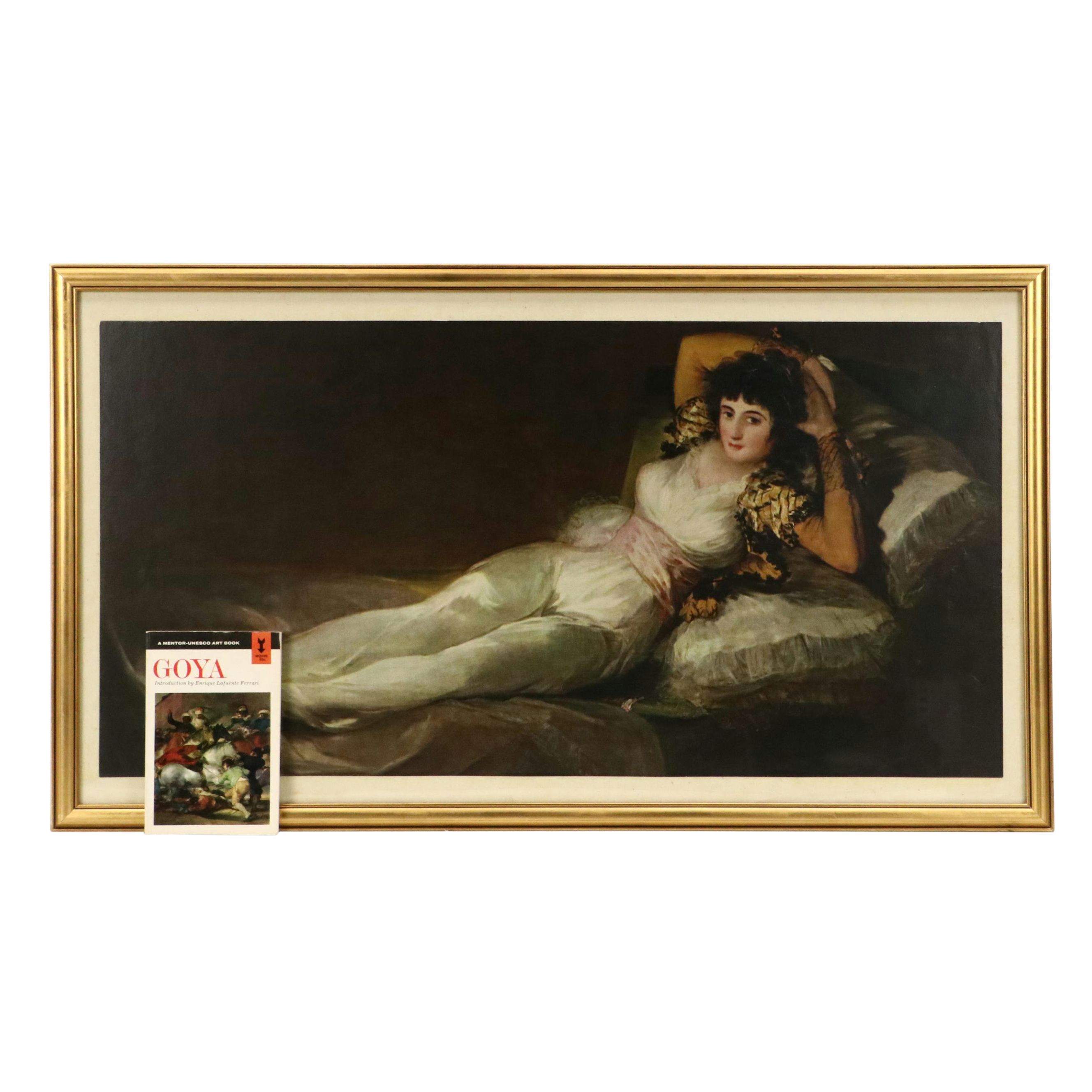 Giclée "La Maja Vestida" After Goya with Mentor-Unesco Art Book "Goya"