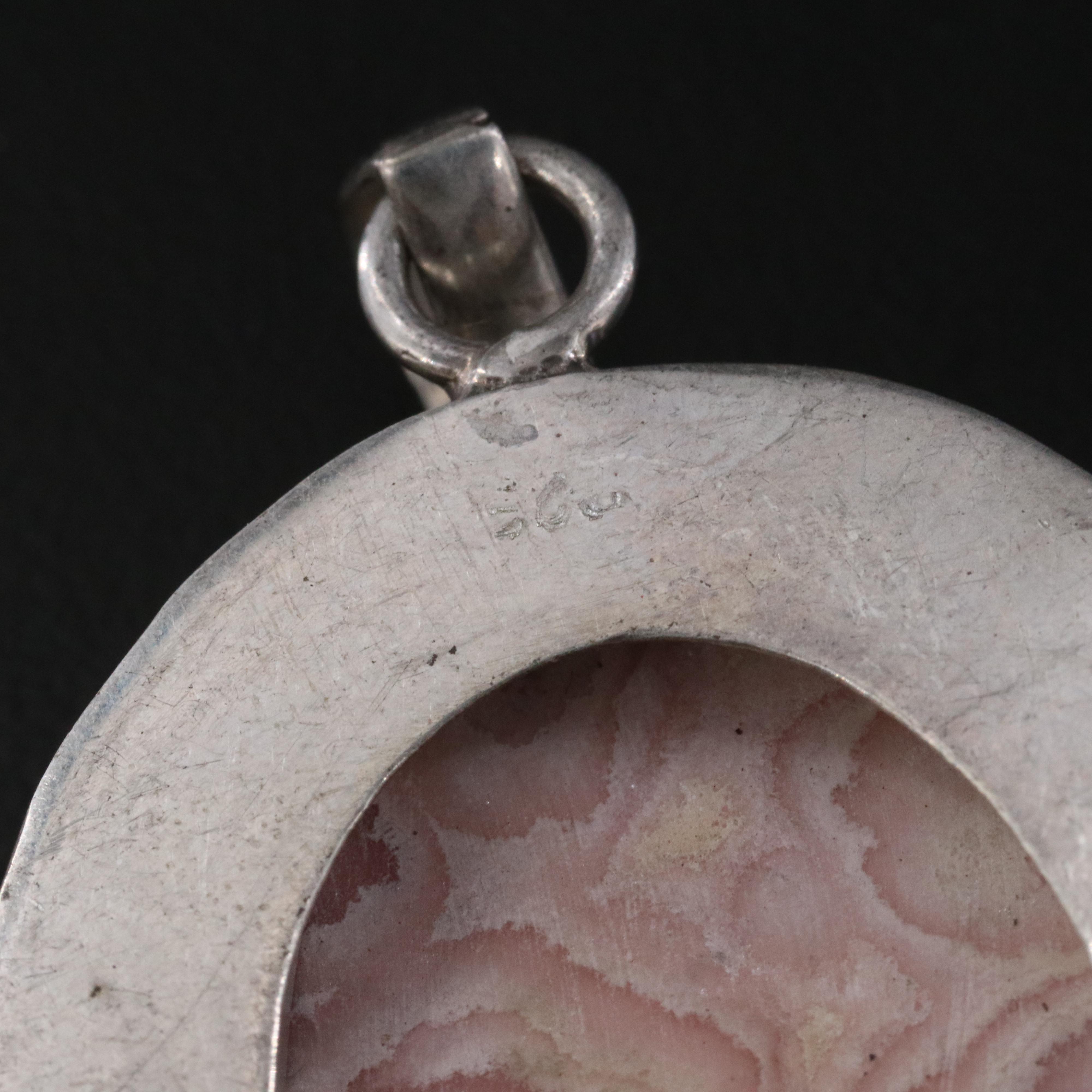 Sterling Rhodochrosite Pendant