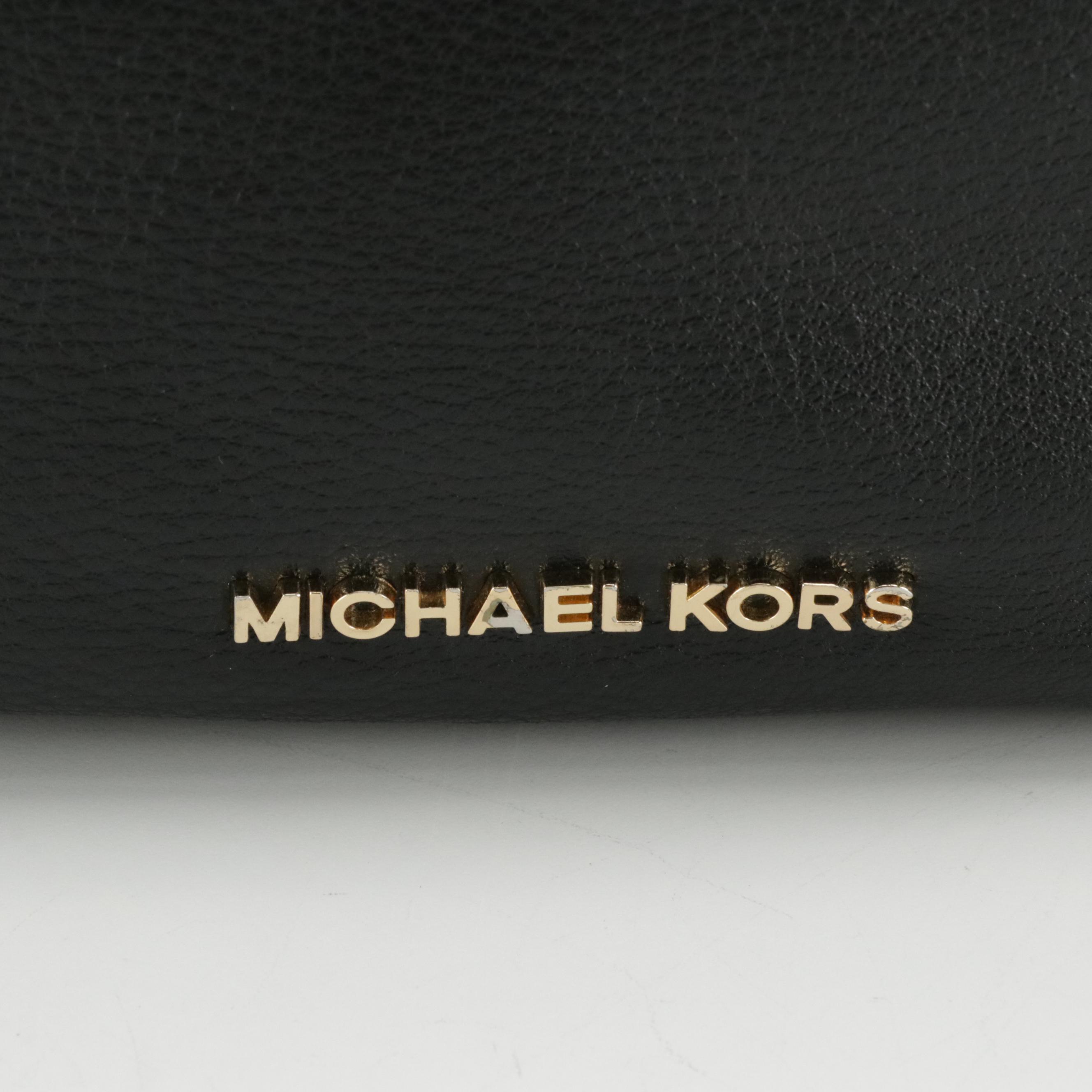 Michael Kors Signature Canvas Tote Bag and Black Leather Two-Way Chain Strap Bag