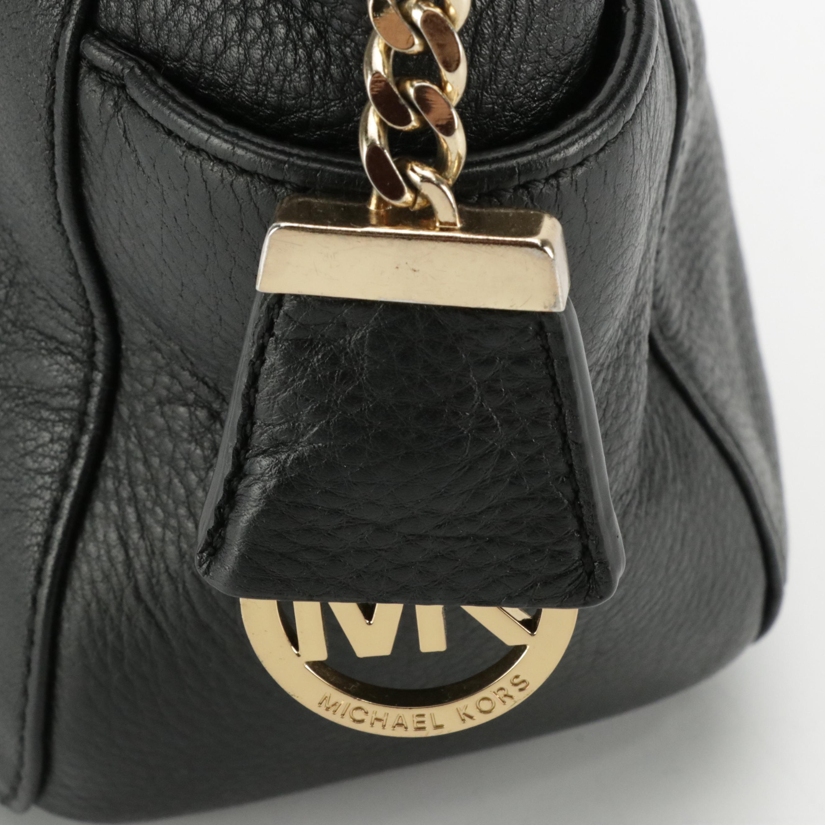 Michael Kors Signature Canvas Tote Bag and Black Leather Two-Way Chain Strap Bag