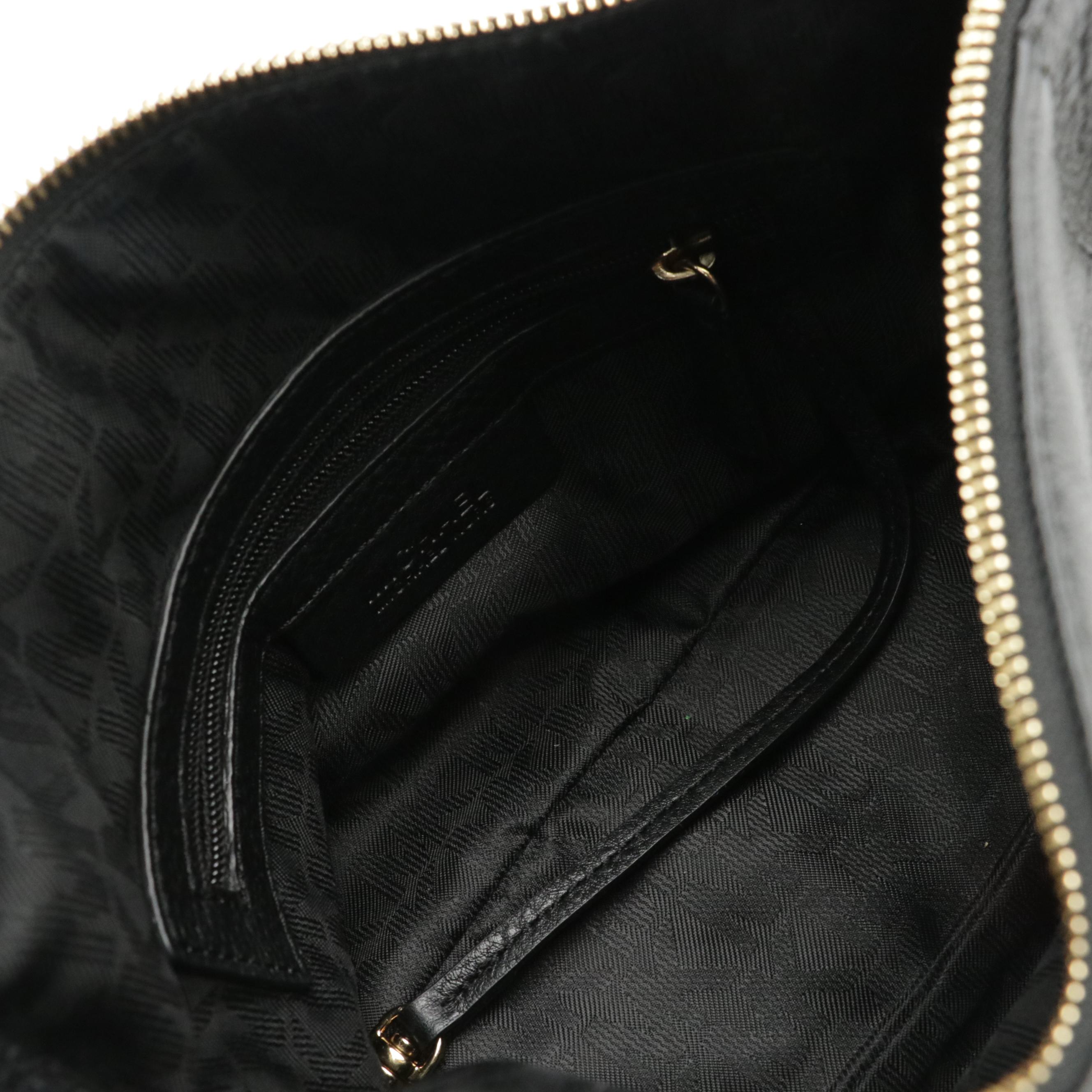 Michael Kors Signature Canvas Tote Bag and Black Leather Two-Way Chain Strap Bag