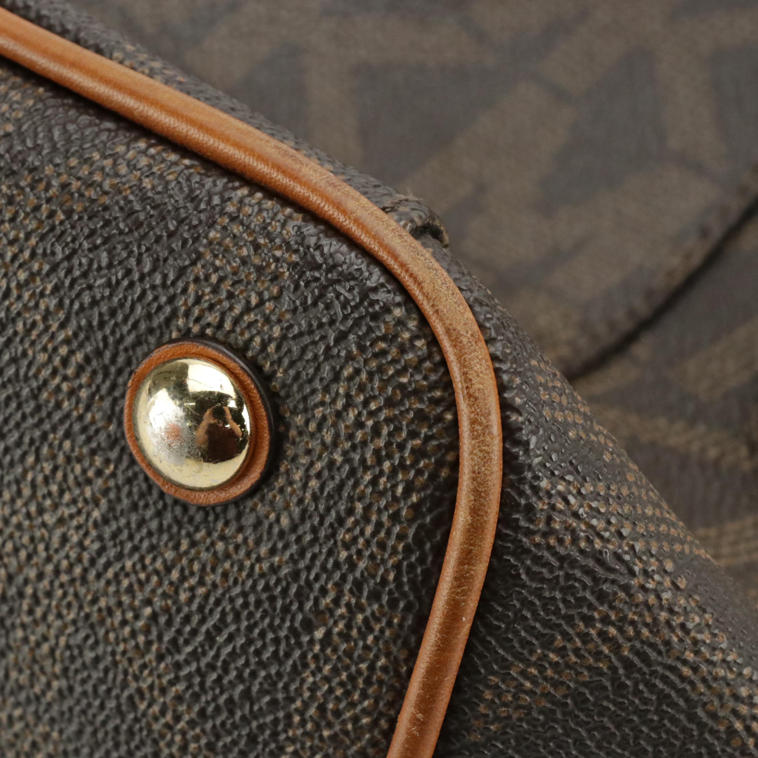 Michael Kors Signature Canvas Tote Bag and Black Leather Two-Way Chain Strap Bag